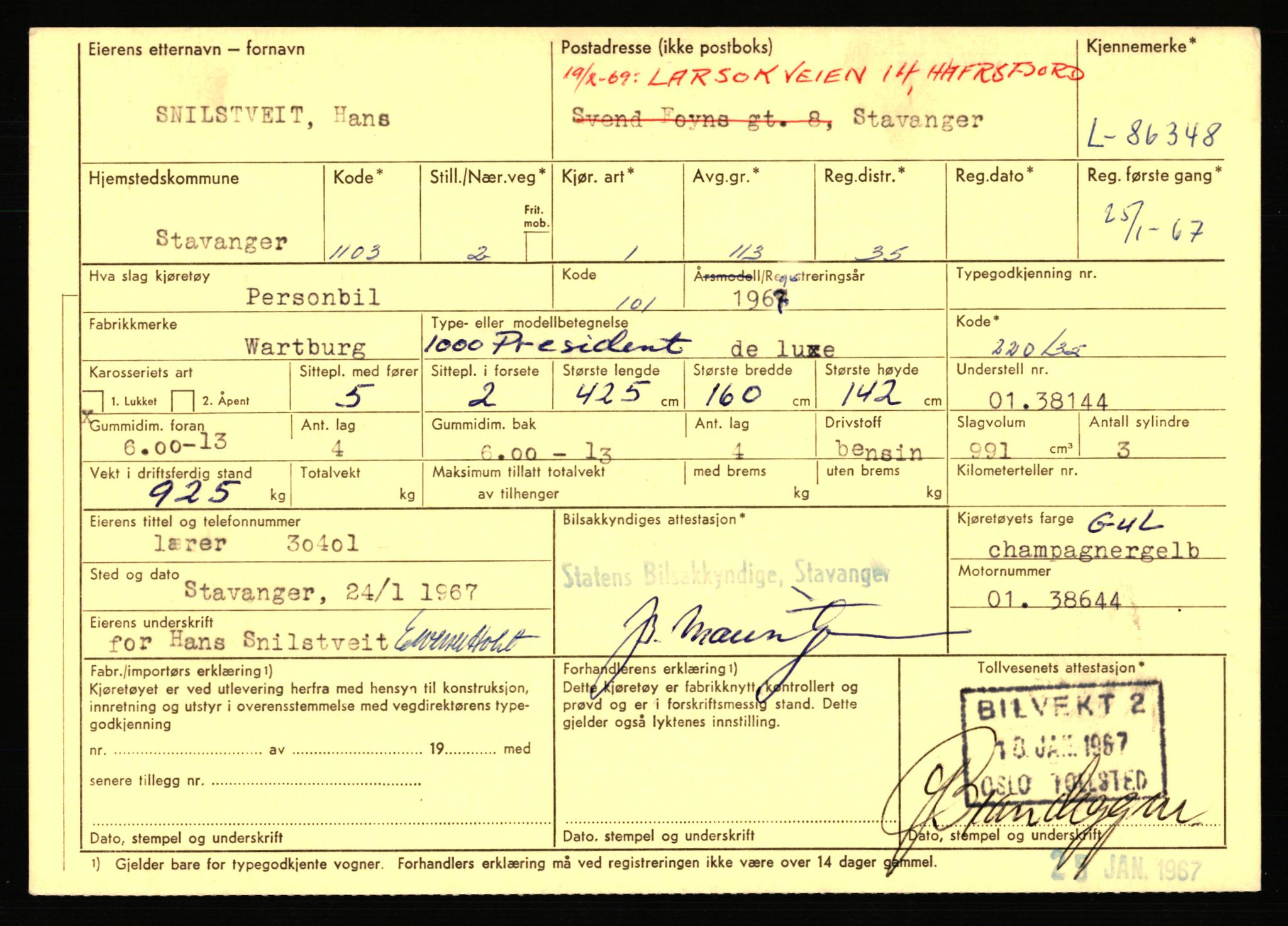 Stavanger trafikkstasjon, AV/SAST-A-101942/0/F/L0073: L-84100 - L-86499, 1930-1971, p. 2383