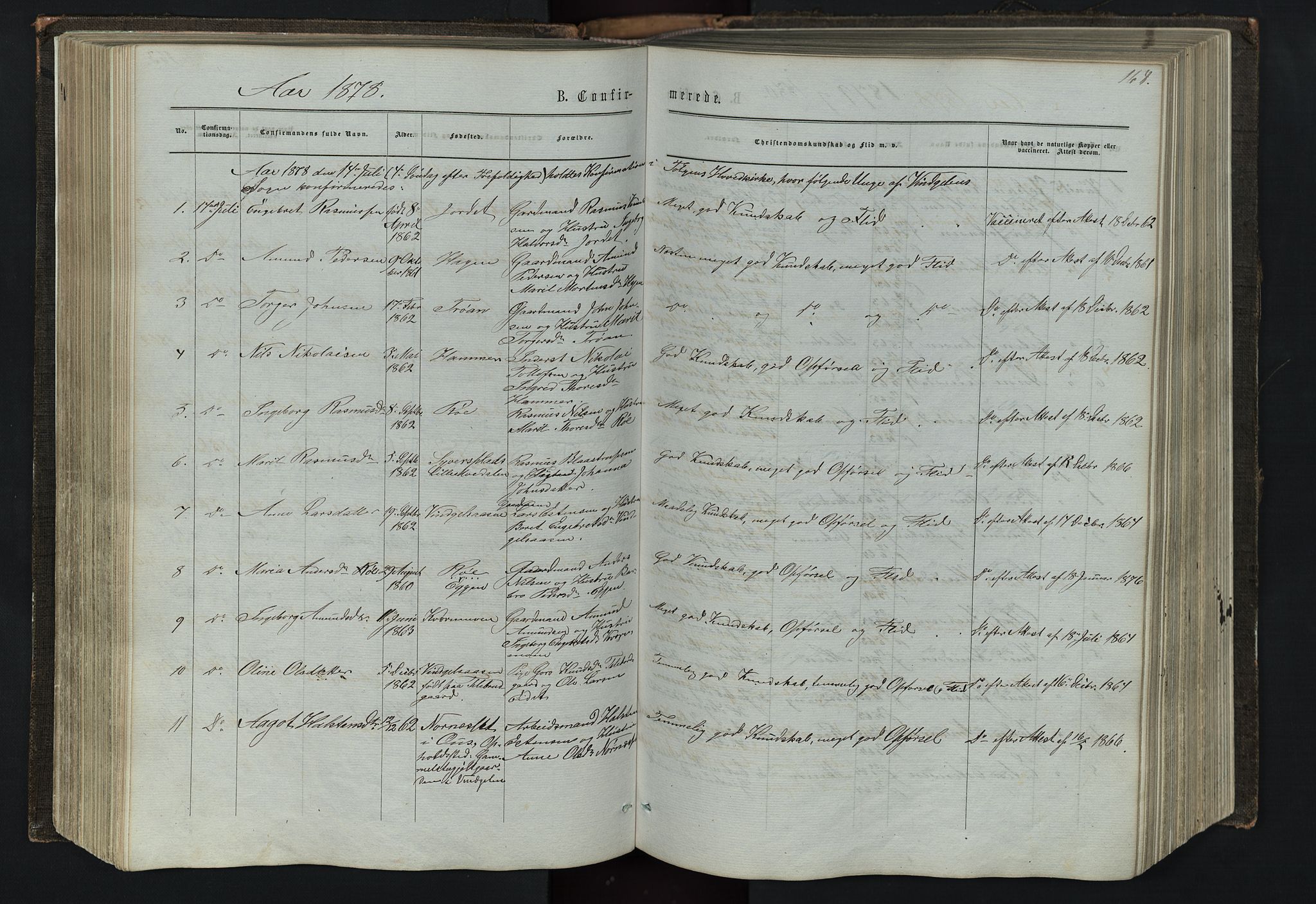 Tolga prestekontor, AV/SAH-PREST-062/L/L0005: Parish register (copy) no. 5, 1862-1893, p. 164