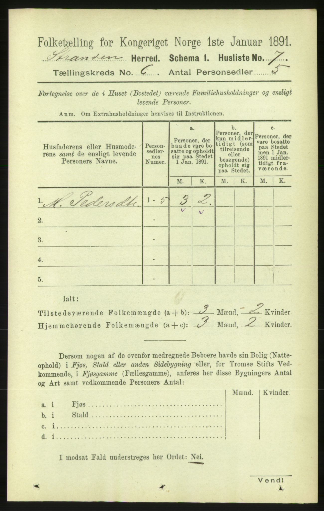 RA, 1891 census for 1525 Stranda, 1891, p. 1148