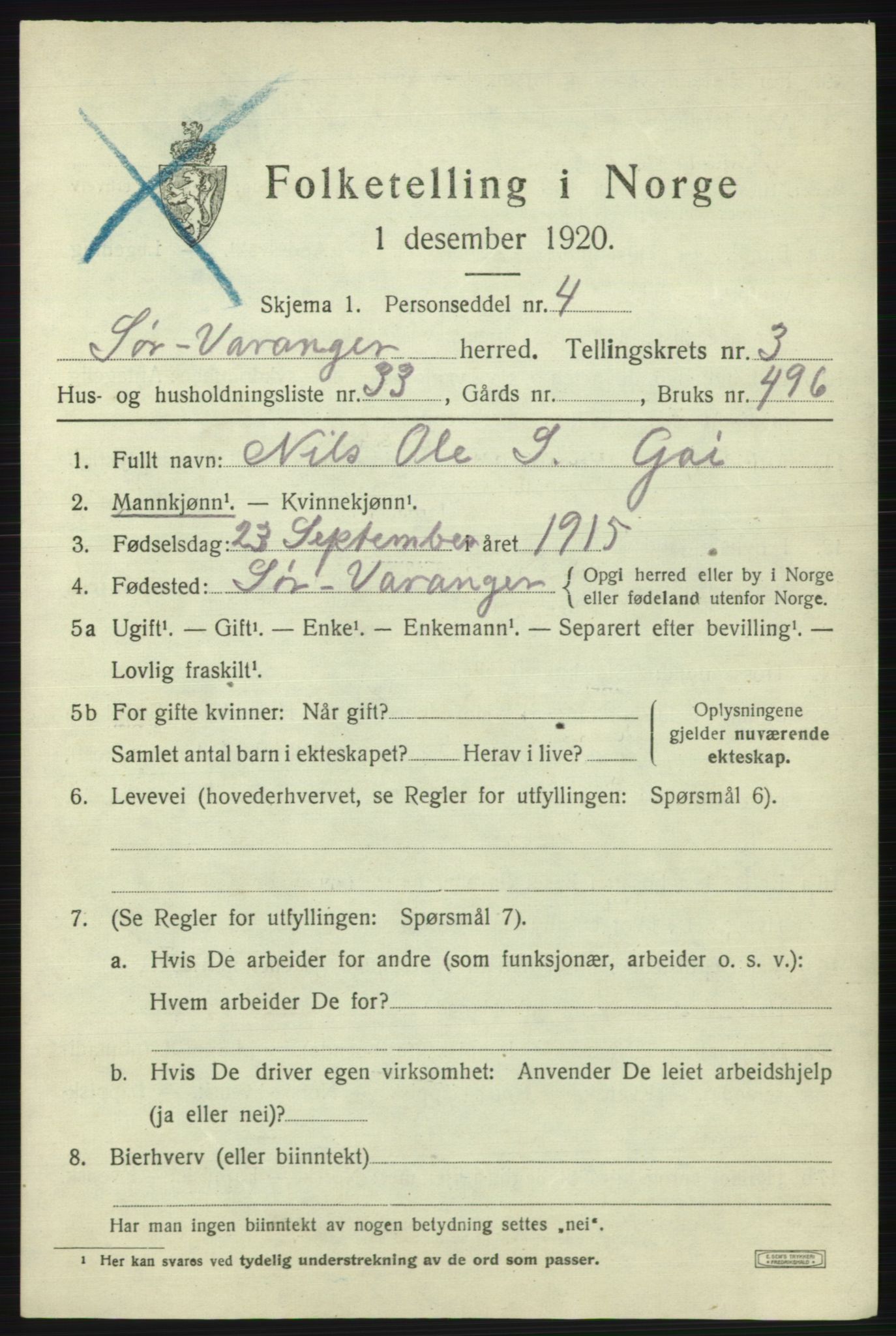SATØ, 1920 census for Sør-Varanger, 1920, p. 2794