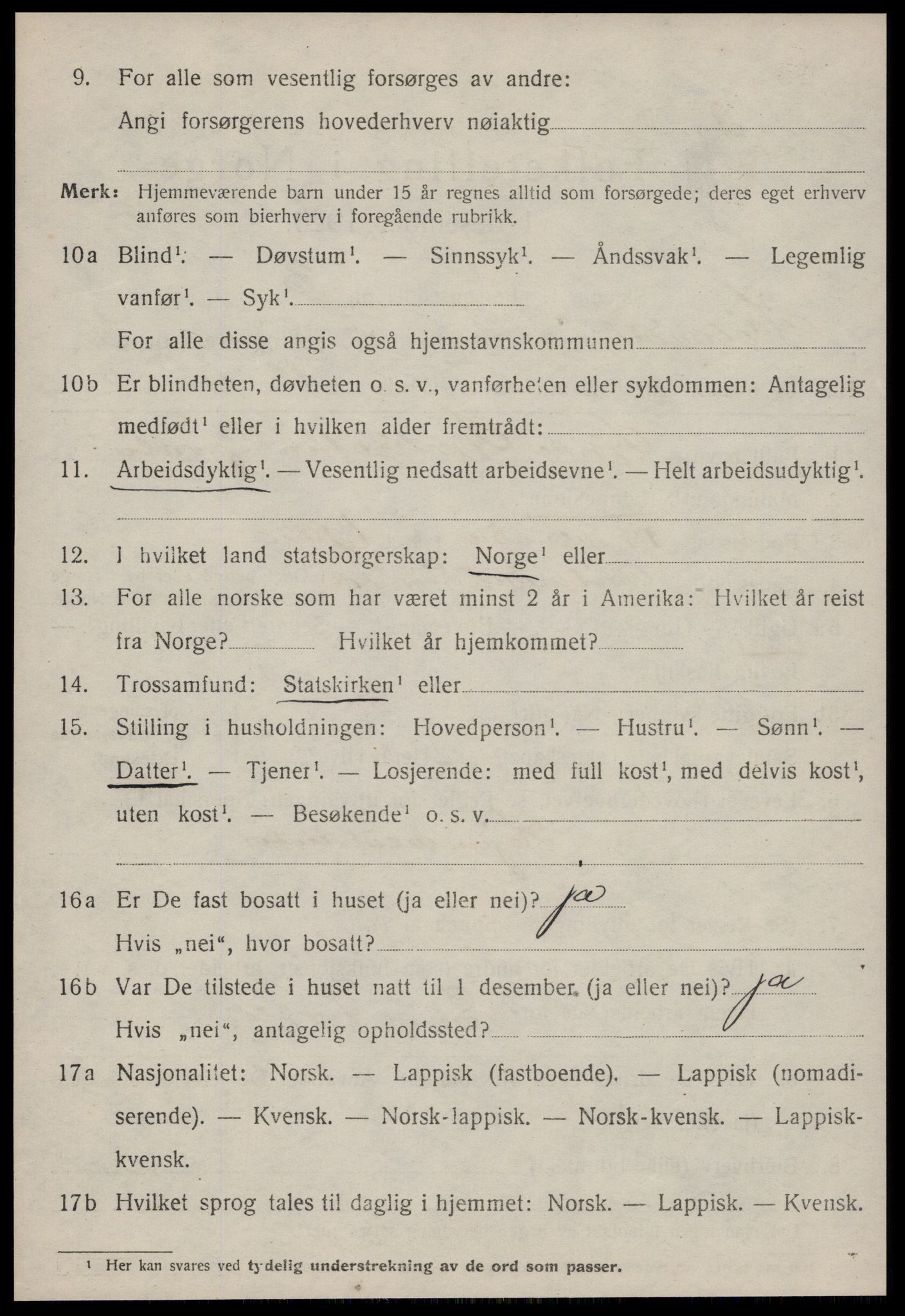 SAT, 1920 census for Hølonda, 1920, p. 1448