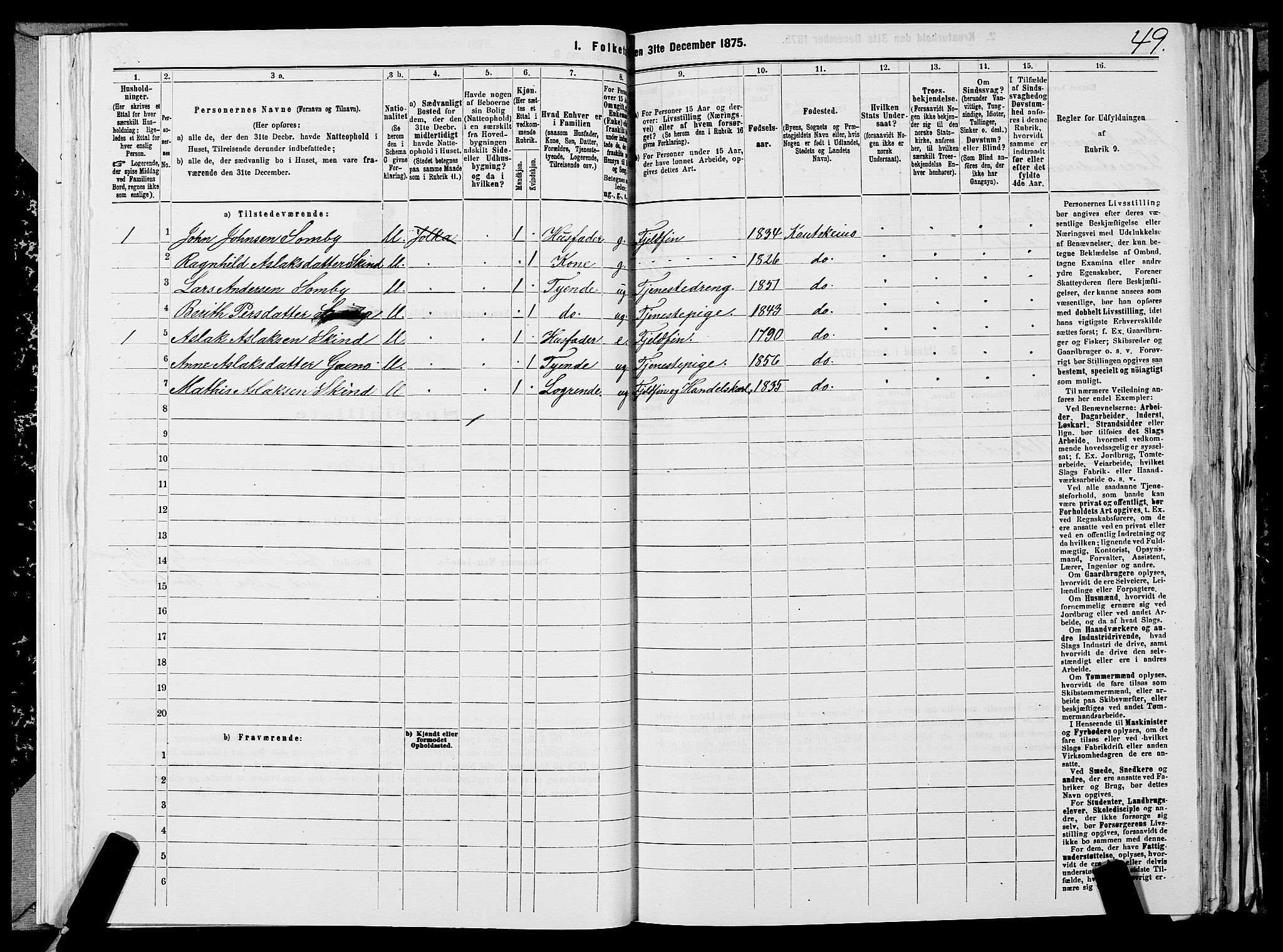 SATØ, 1875 census for 2011P Kautokeino, 1875, p. 1049