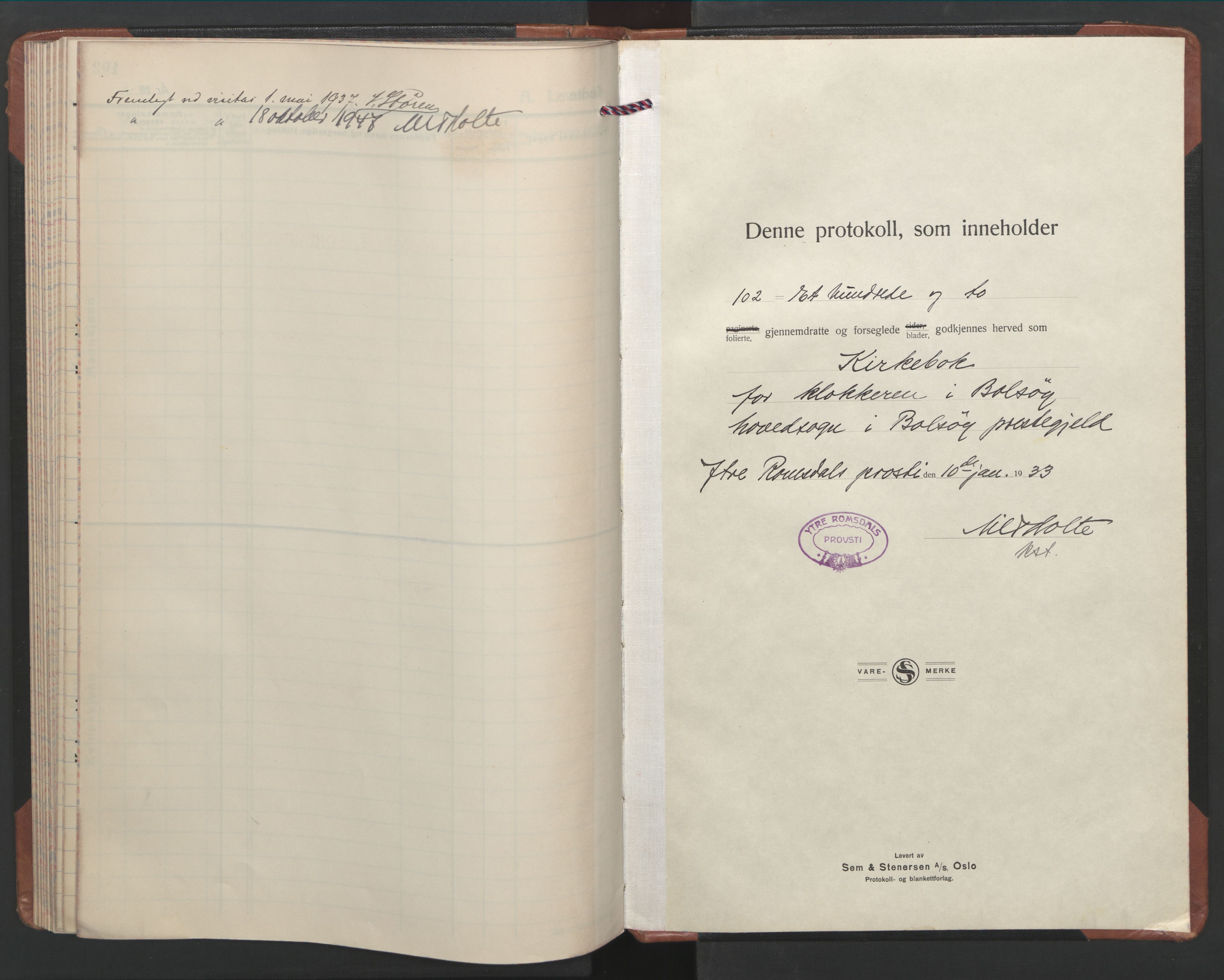 Ministerialprotokoller, klokkerbøker og fødselsregistre - Møre og Romsdal, SAT/A-1454/555/L0666: Parish register (copy) no. 555C02, 1933-1949