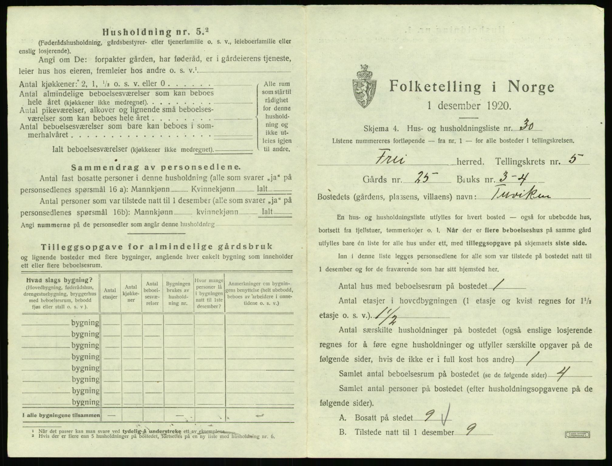 SAT, 1920 census for Frei, 1920, p. 471