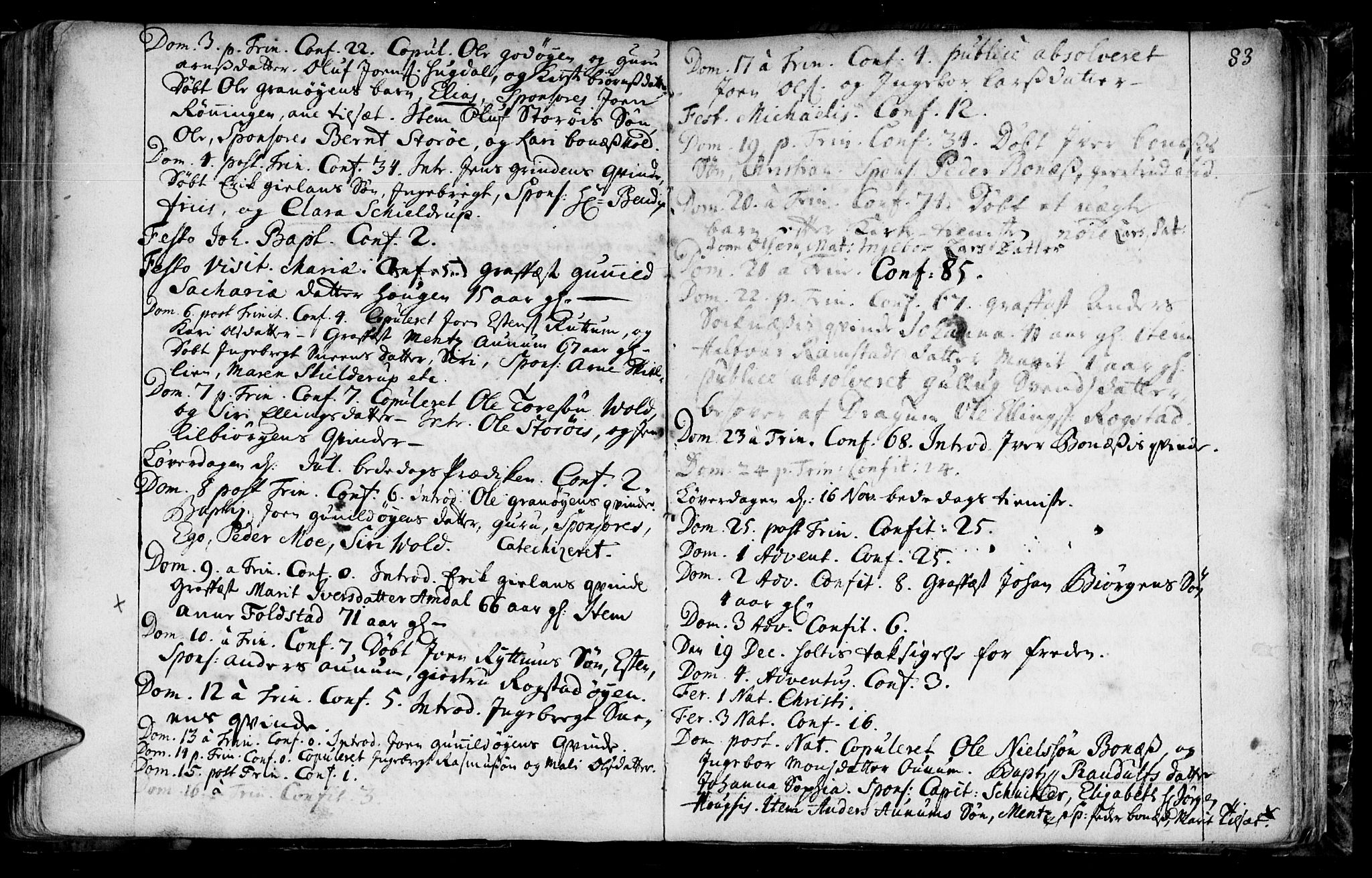 Ministerialprotokoller, klokkerbøker og fødselsregistre - Sør-Trøndelag, SAT/A-1456/687/L0990: Parish register (official) no. 687A01, 1690-1746, p. 83