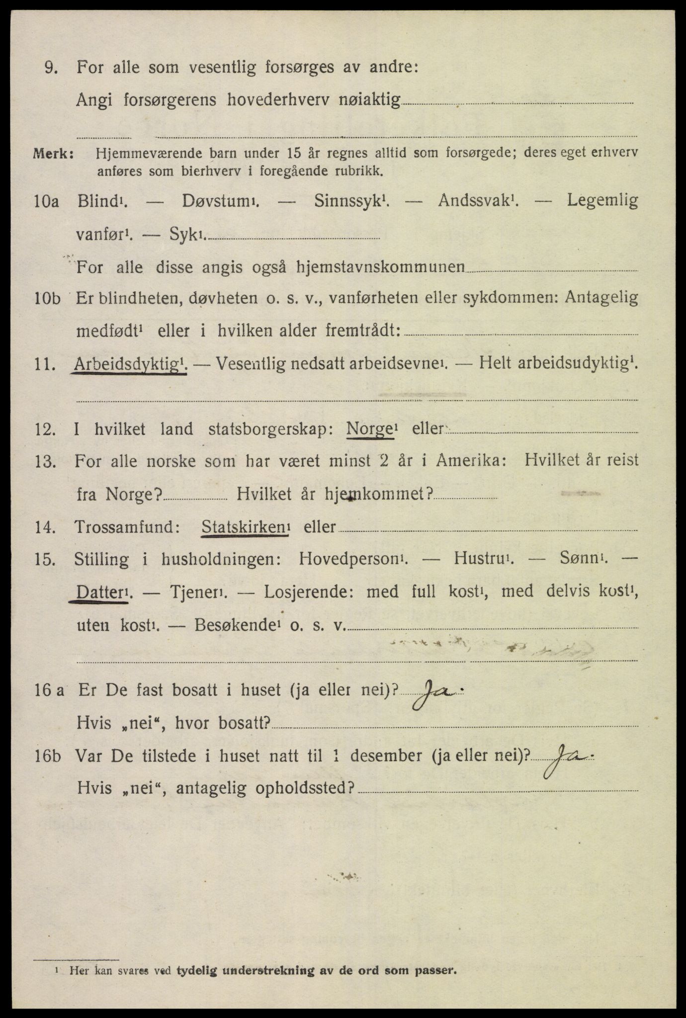 SAK, 1920 census for Holum, 1920, p. 2520