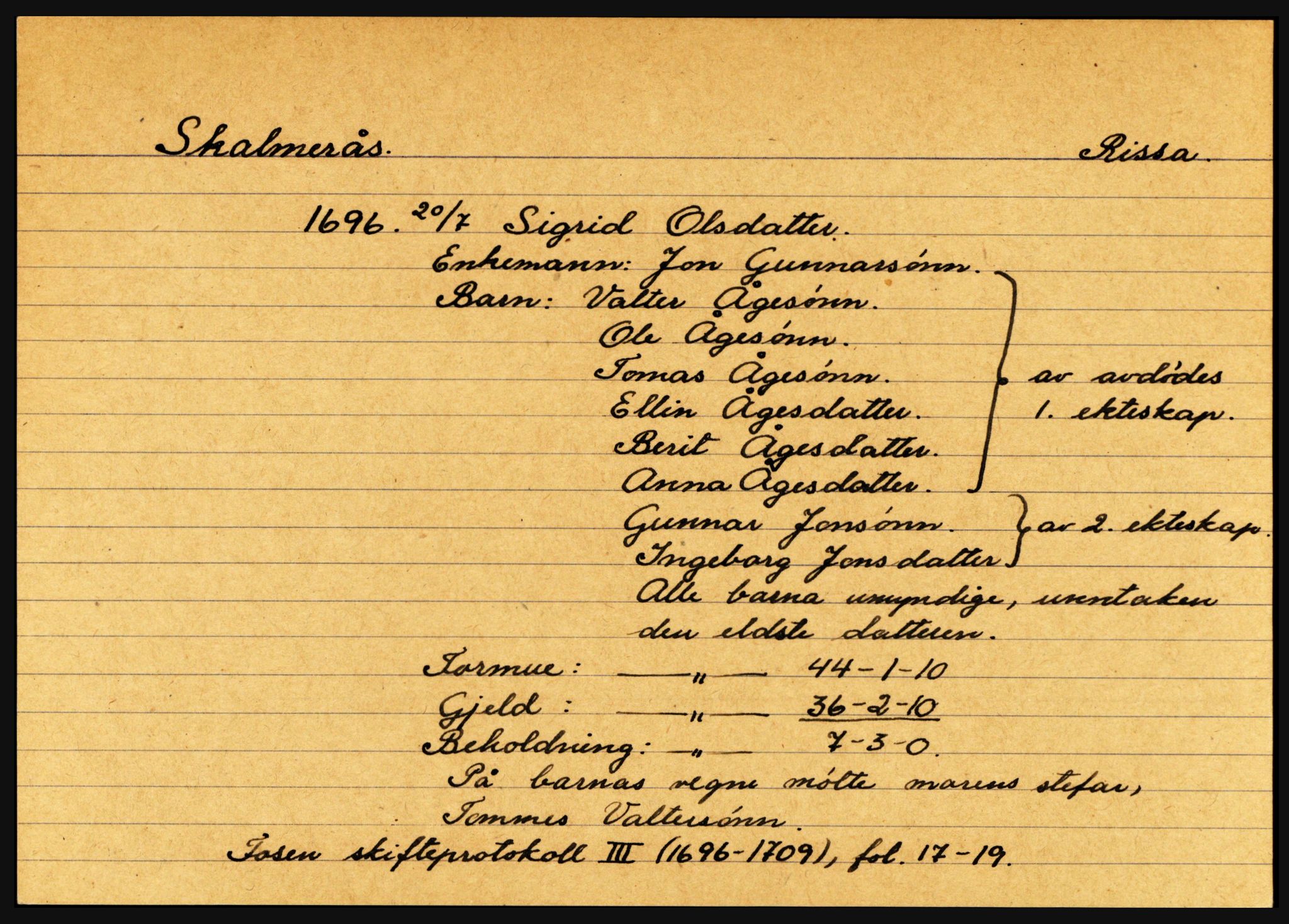 Fosen sorenskriveri, AV/SAT-A-1107/1/3, 1681-1823, p. 5189