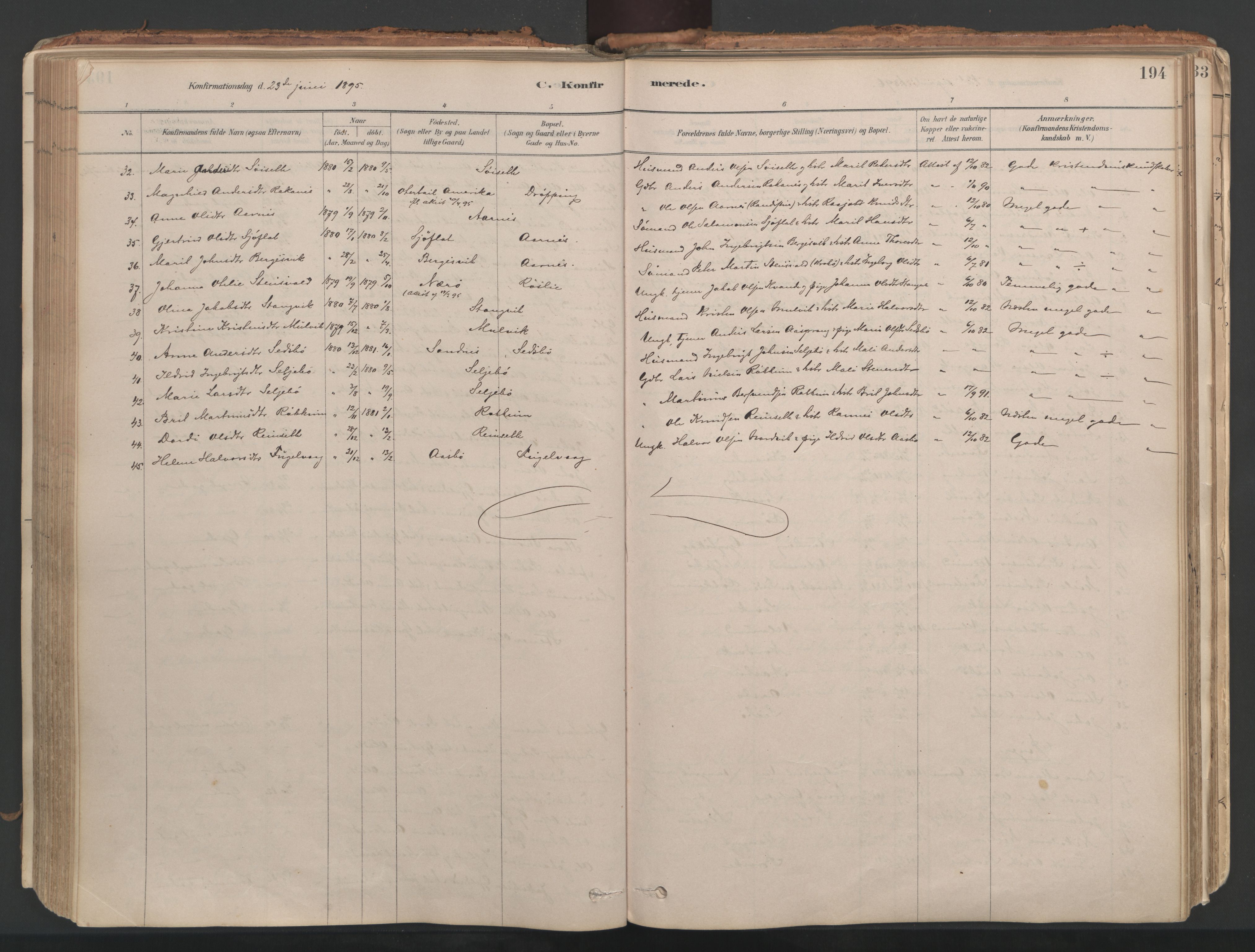 Ministerialprotokoller, klokkerbøker og fødselsregistre - Møre og Romsdal, AV/SAT-A-1454/592/L1029: Parish register (official) no. 592A07, 1879-1902, p. 194