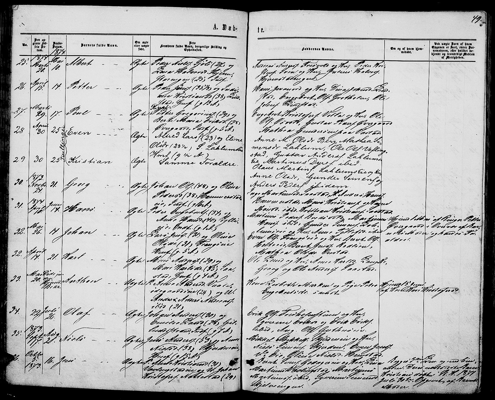 Stange prestekontor, AV/SAH-PREST-002/L/L0006: Parish register (copy) no. 6, 1864-1882, p. 49