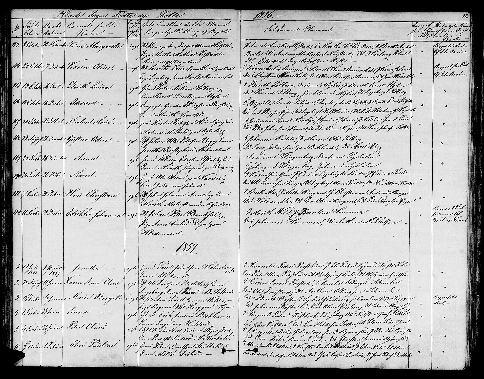 Ministerialprotokoller, klokkerbøker og fødselsregistre - Sør-Trøndelag, SAT/A-1456/606/L0310: Parish register (copy) no. 606C06, 1850-1859, p. 52