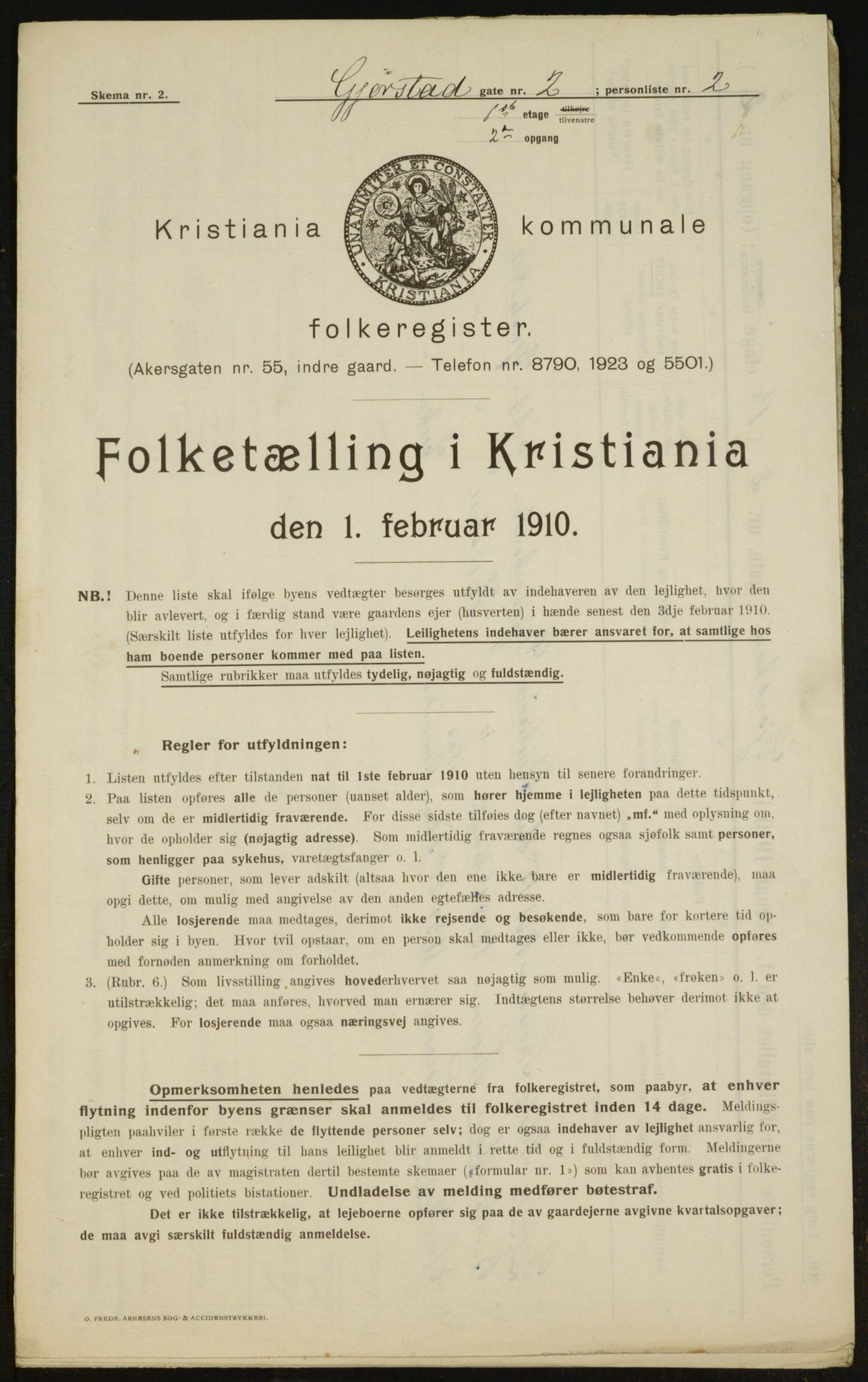 OBA, Municipal Census 1910 for Kristiania, 1910, p. 27865