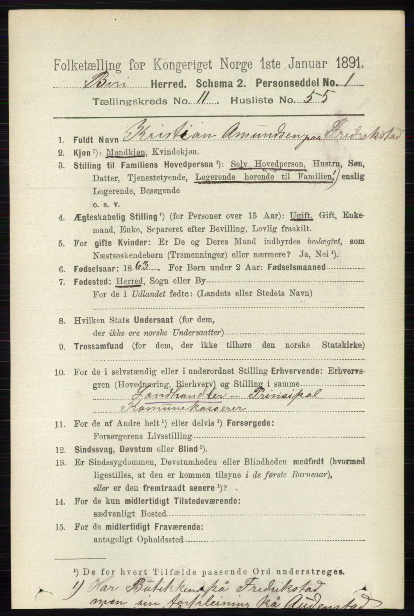 RA, 1891 census for 0525 Biri, 1891, p. 4685