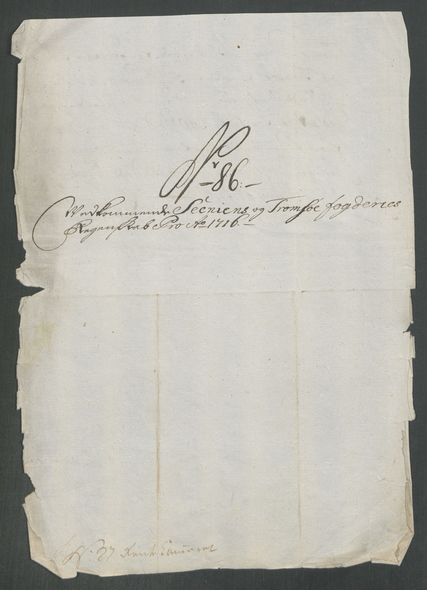 Rentekammeret inntil 1814, Reviderte regnskaper, Fogderegnskap, AV/RA-EA-4092/R68/L4762: Fogderegnskap Senja og Troms, 1716, p. 386