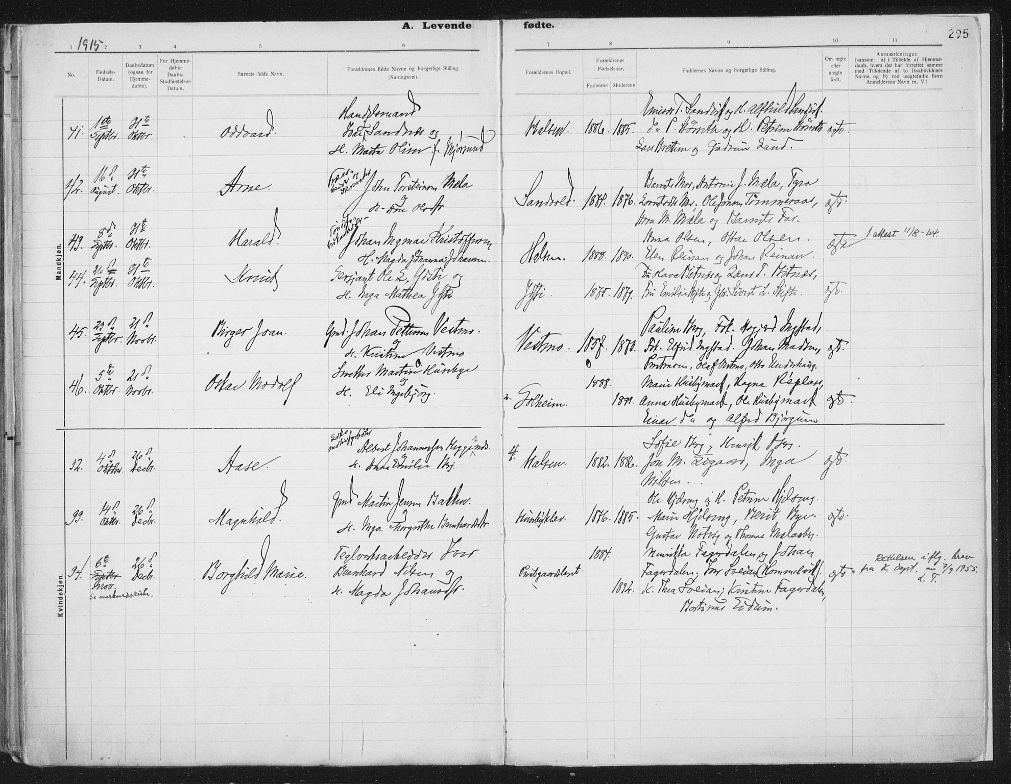 Ministerialprotokoller, klokkerbøker og fødselsregistre - Nord-Trøndelag, SAT/A-1458/709/L0082: Parish register (official) no. 709A22, 1896-1916, p. 295