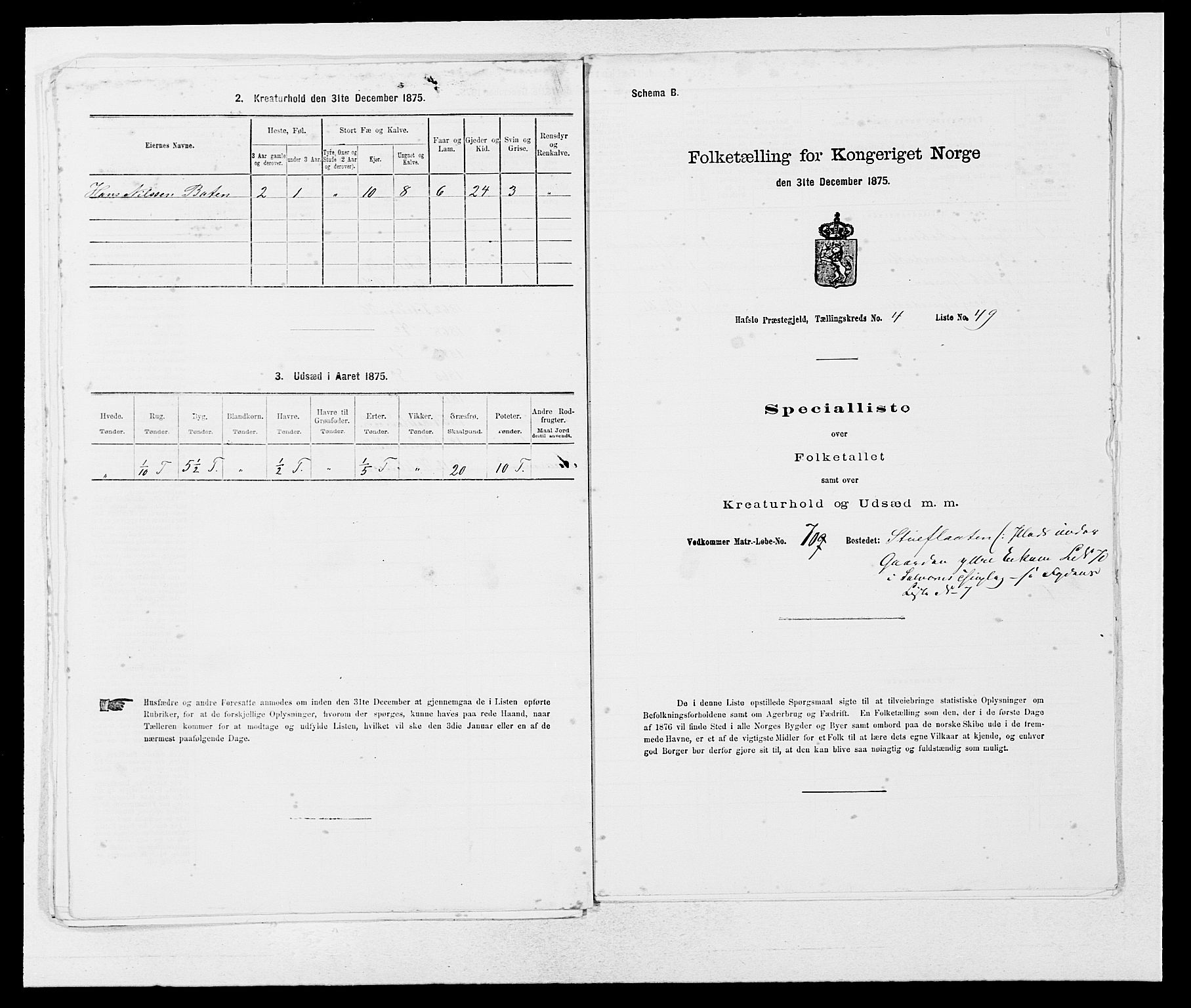 SAB, 1875 census for 1425P Hafslo, 1875, p. 548