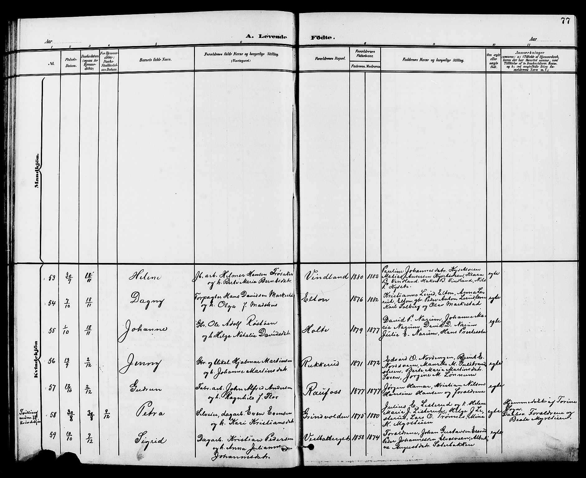 Vestre Toten prestekontor, AV/SAH-PREST-108/H/Ha/Hab/L0010: Parish register (copy) no. 10, 1900-1912, p. 77