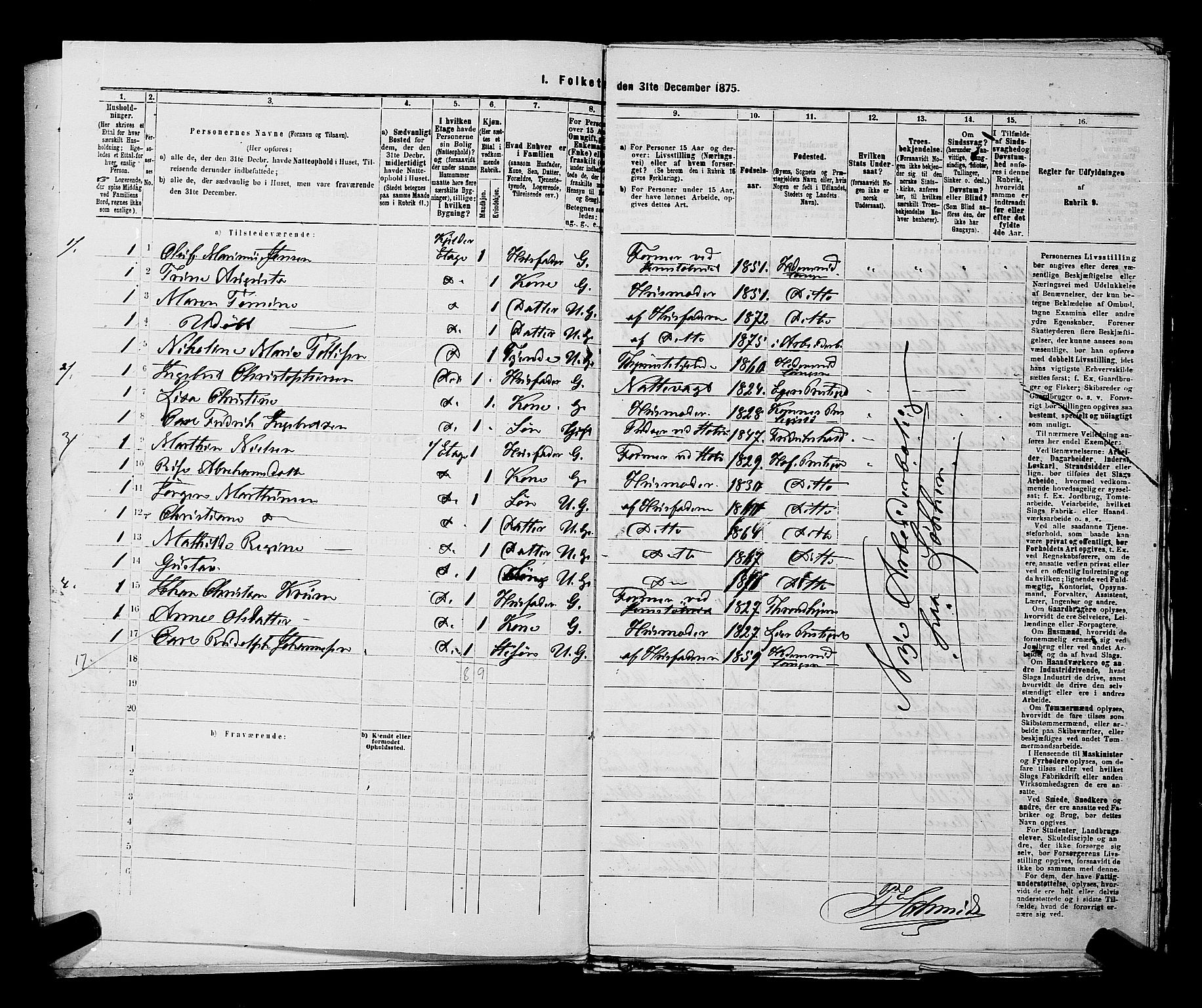 SAKO, 1875 census for 0602 Drammen, 1875, p. 3761