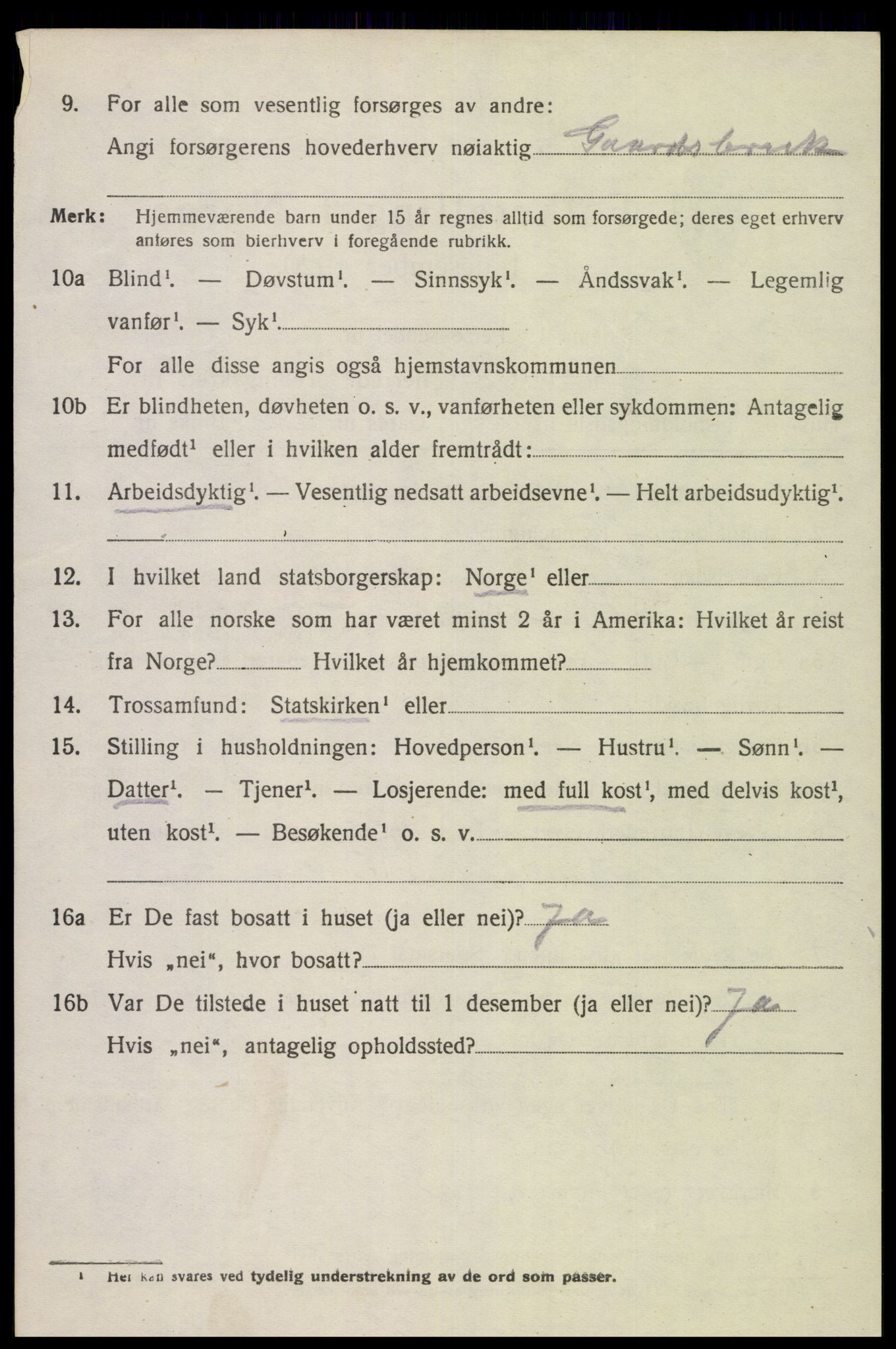 SAK, 1920 census for Kvinesdal, 1920, p. 2102