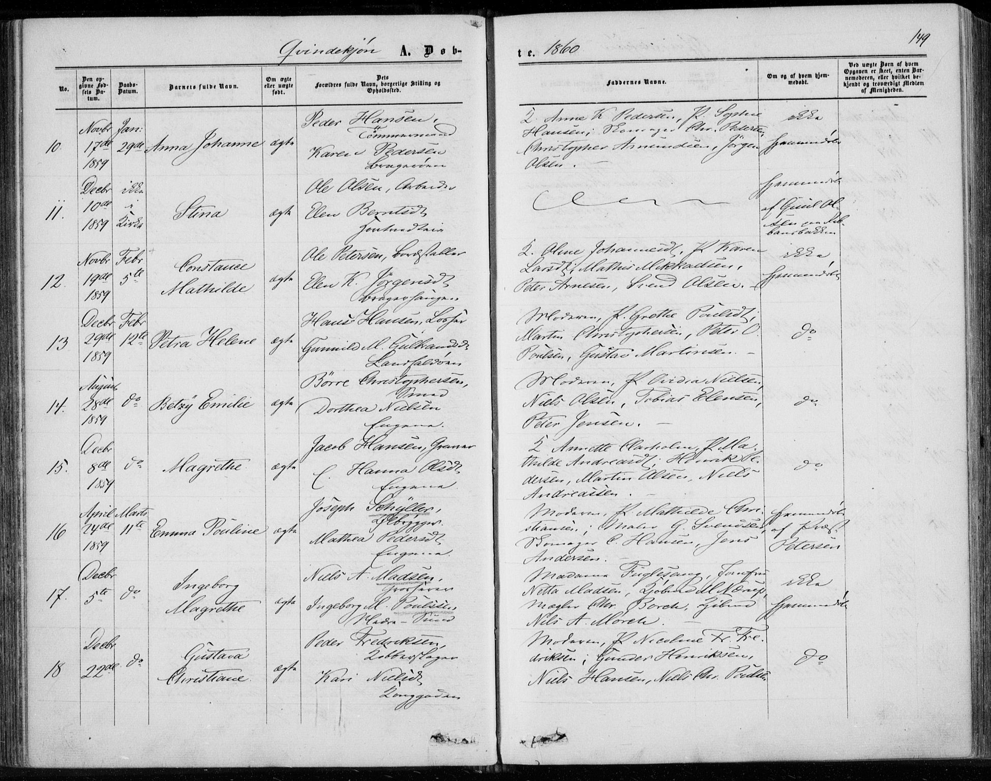 Bragernes kirkebøker, AV/SAKO-A-6/F/Fb/L0003: Parish register (official) no. II 3, 1860-1868, p. 149