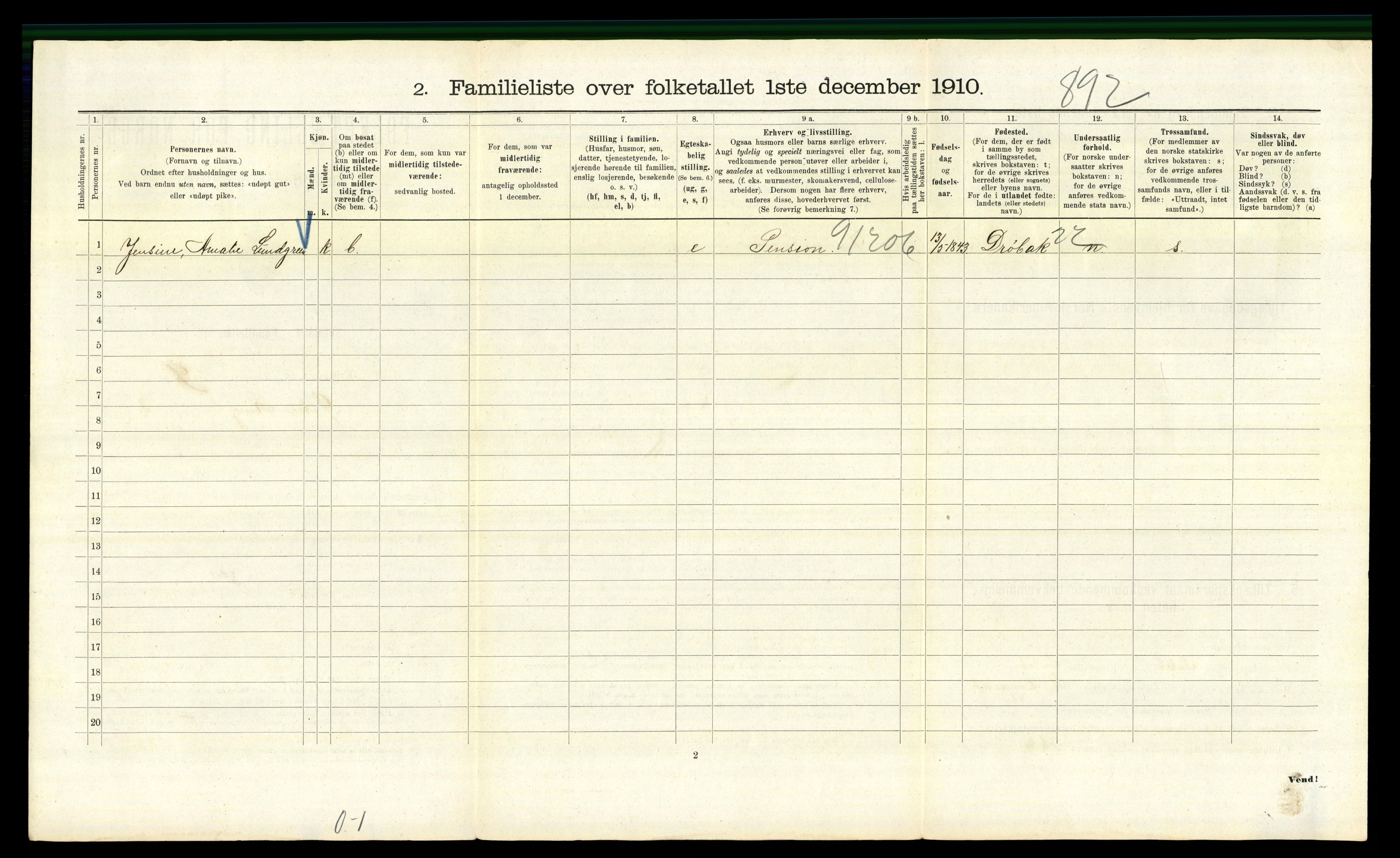 RA, 1910 census for Kristiania, 1910, p. 124898