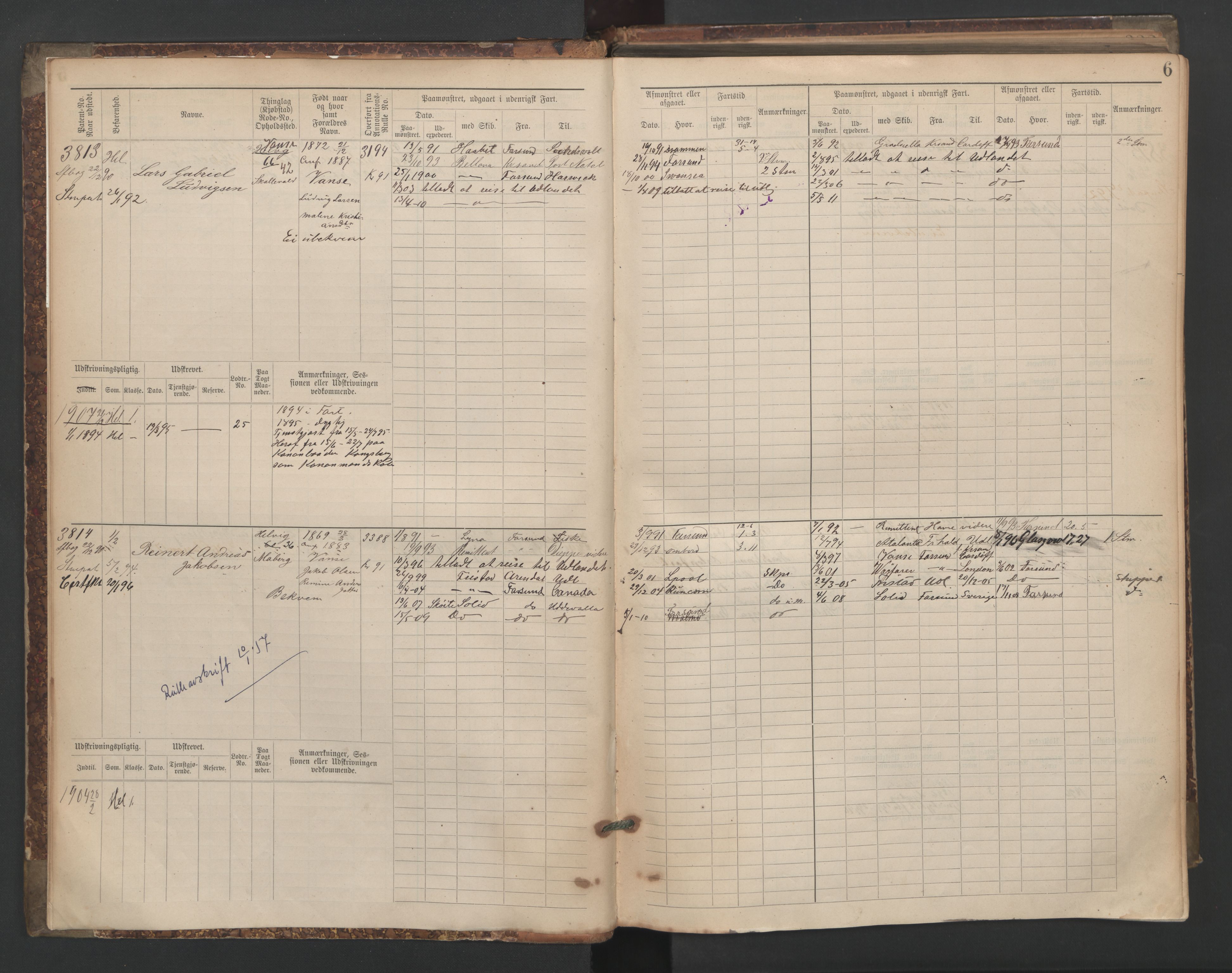 Farsund mønstringskrets, AV/SAK-2031-0017/F/Fb/L0006: Hovedrulle nr 3805-4478, M-9, 1890-1930, p. 7