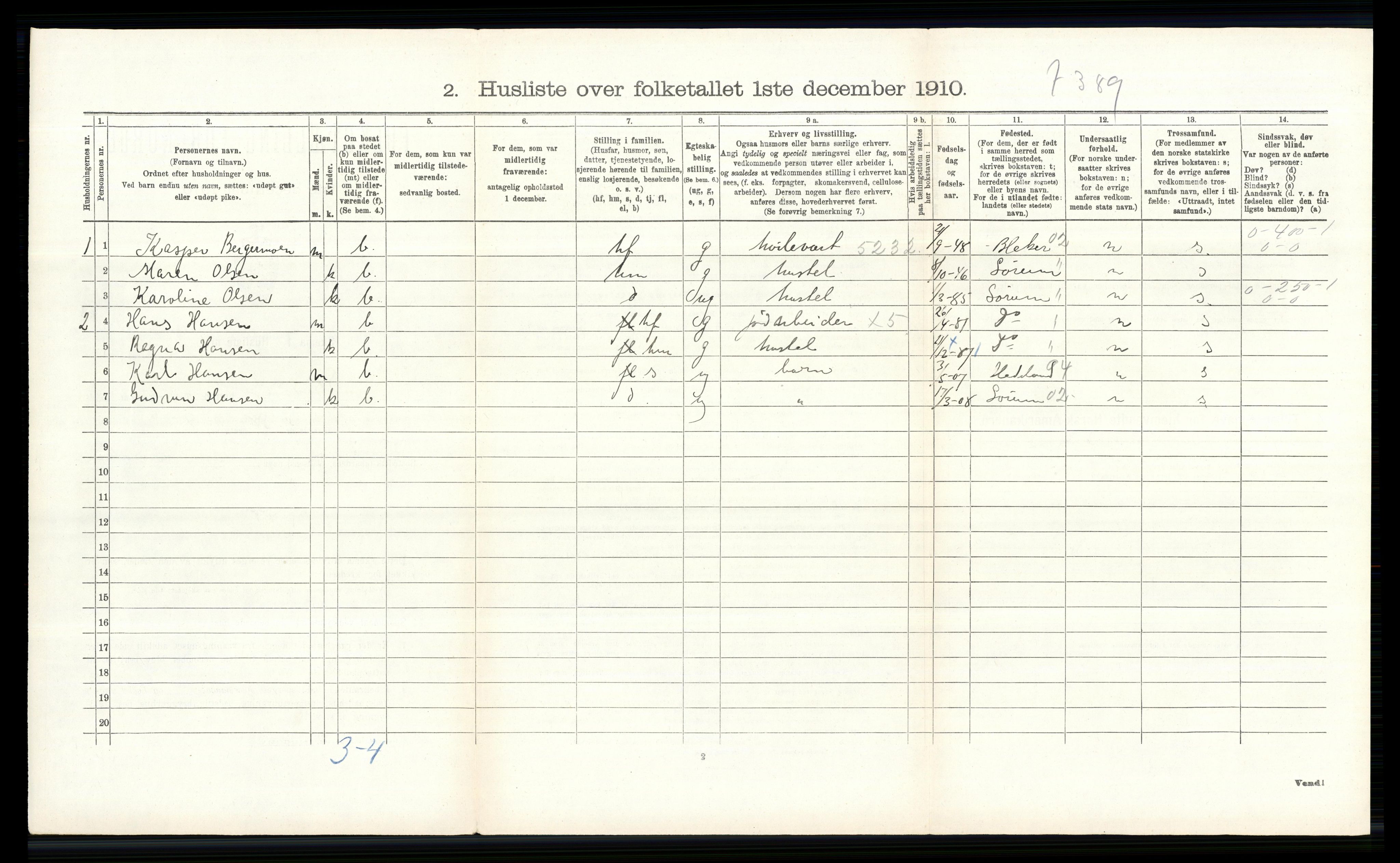 RA, 1910 census for Skedsmo, 1910, p. 756