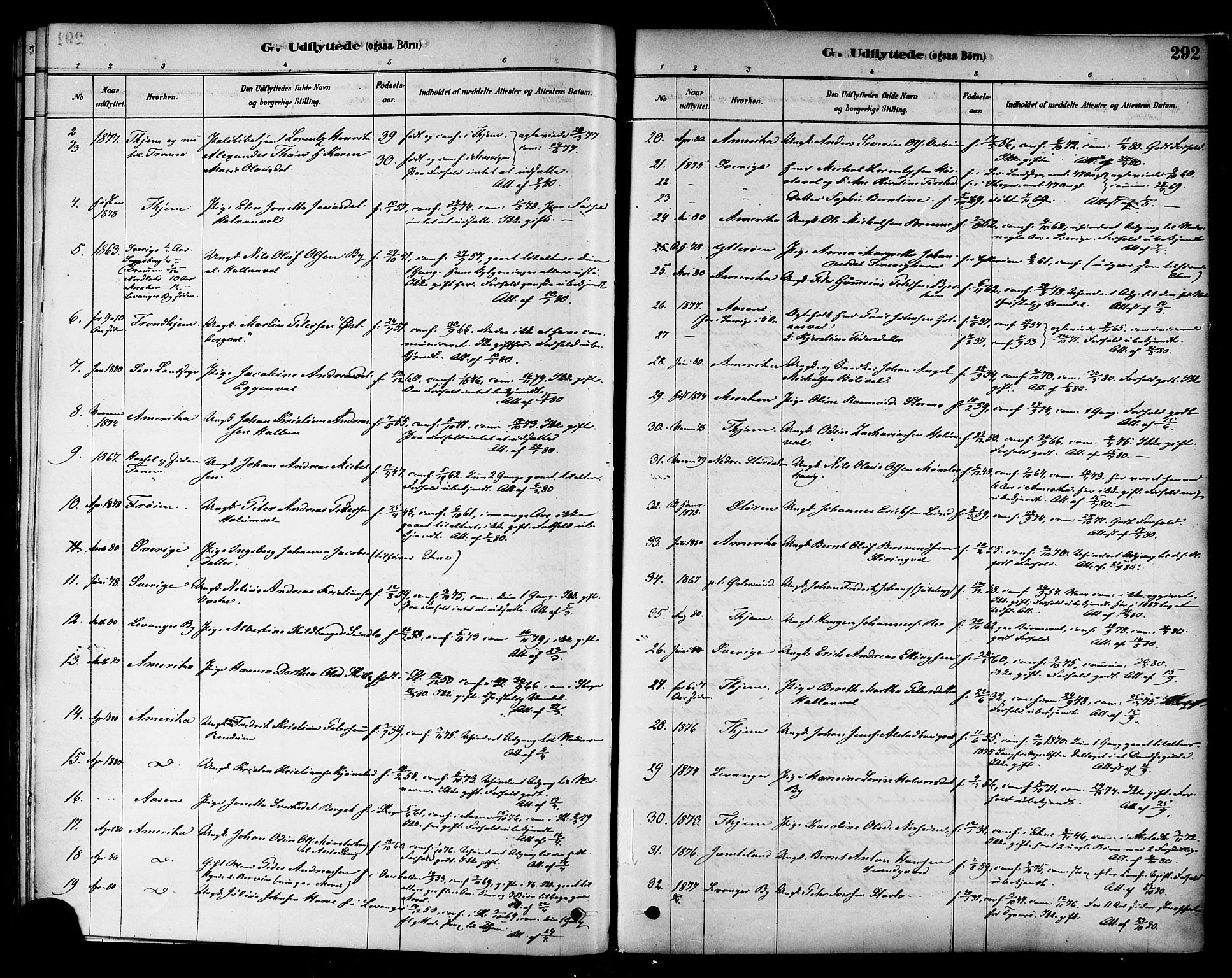 Ministerialprotokoller, klokkerbøker og fødselsregistre - Nord-Trøndelag, SAT/A-1458/717/L0159: Parish register (official) no. 717A09, 1878-1898, p. 292