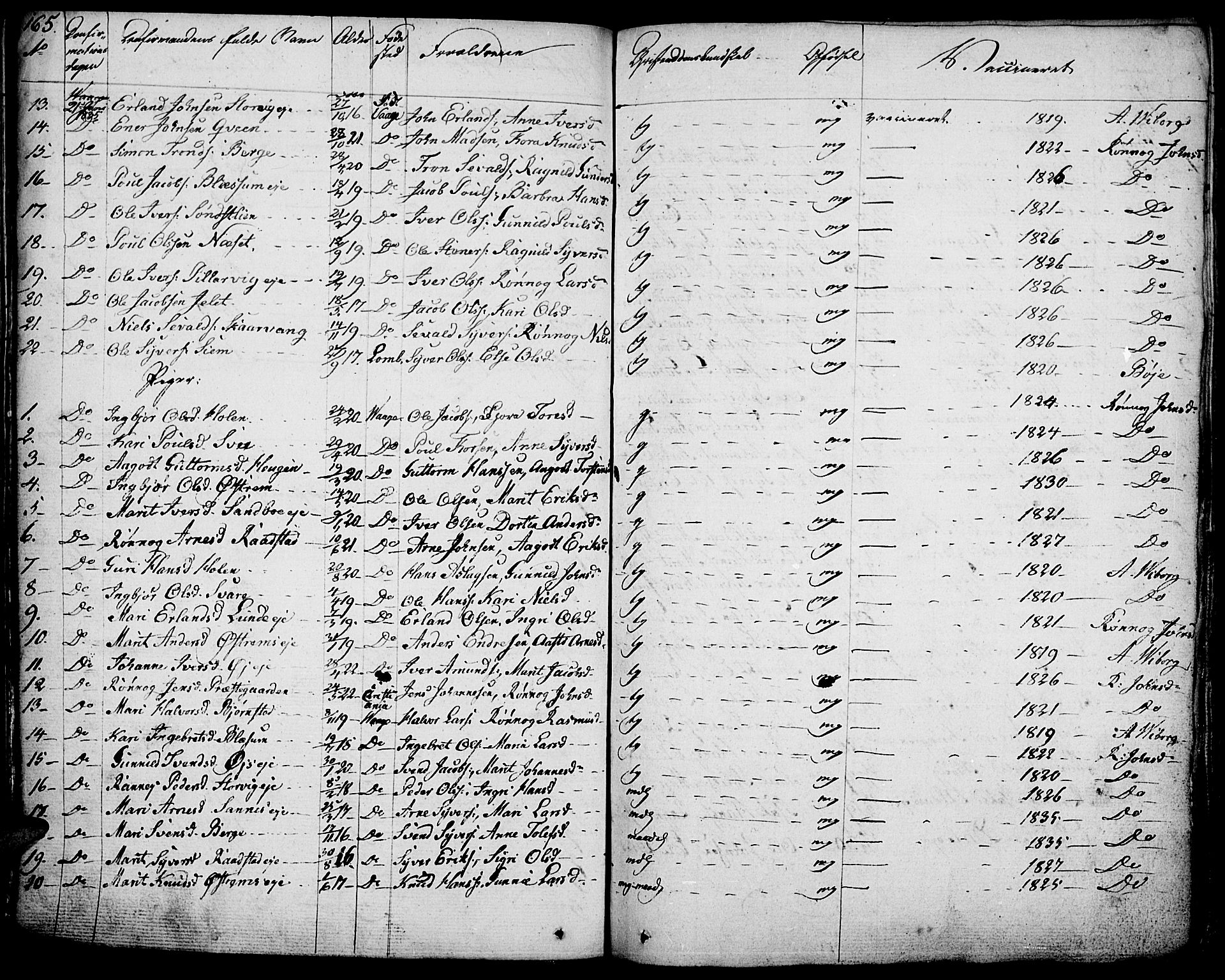 Vågå prestekontor, SAH/PREST-076/H/Ha/Haa/L0004: Parish register (official) no. 4 /1, 1827-1842, p. 165