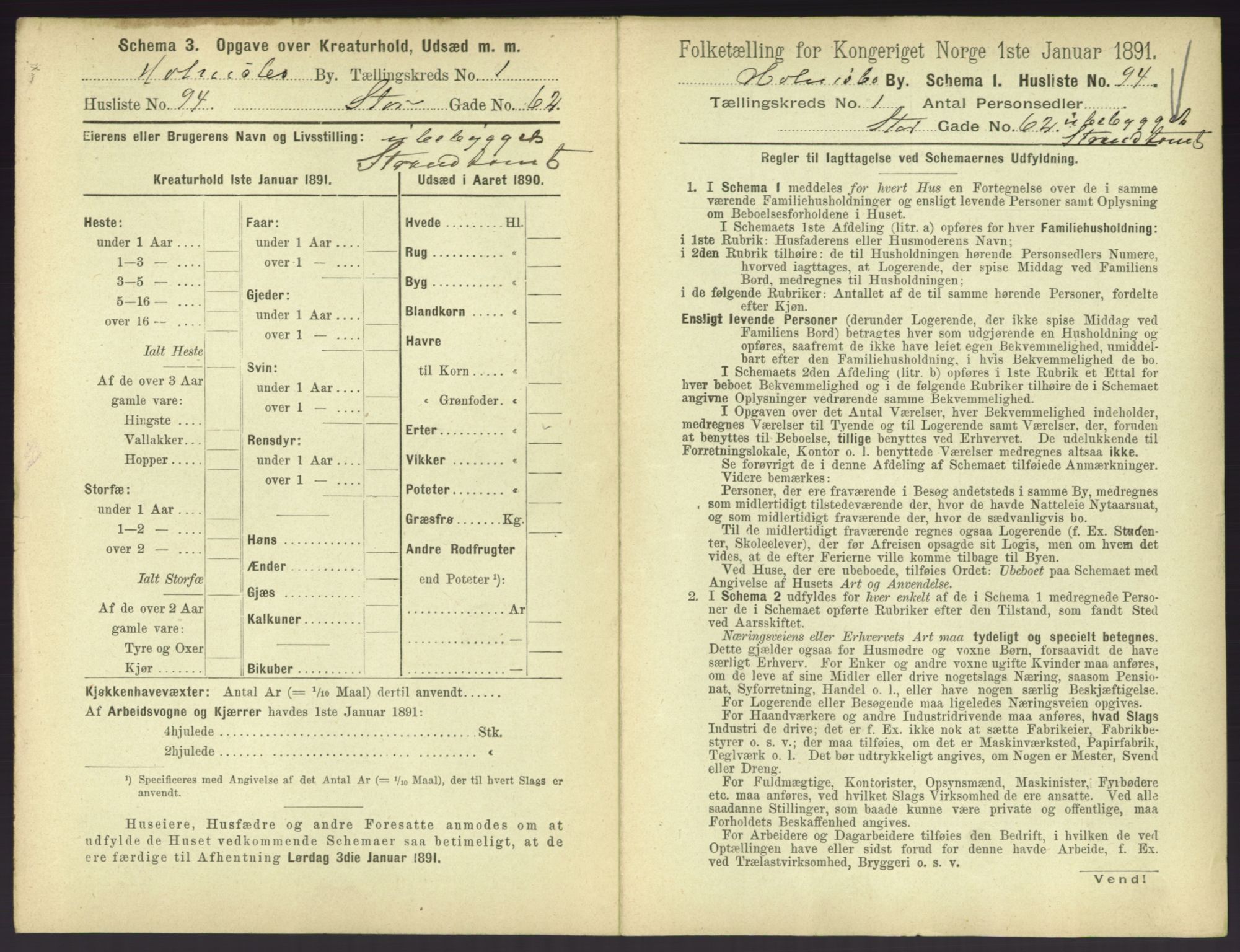 RA, 1891 census for 0603 Holmsbu, 1891, p. 201