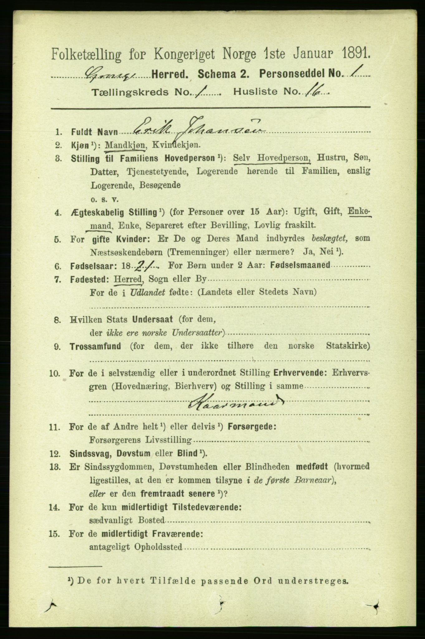 RA, 1891 census for 1742 Grong, 1891, p. 228