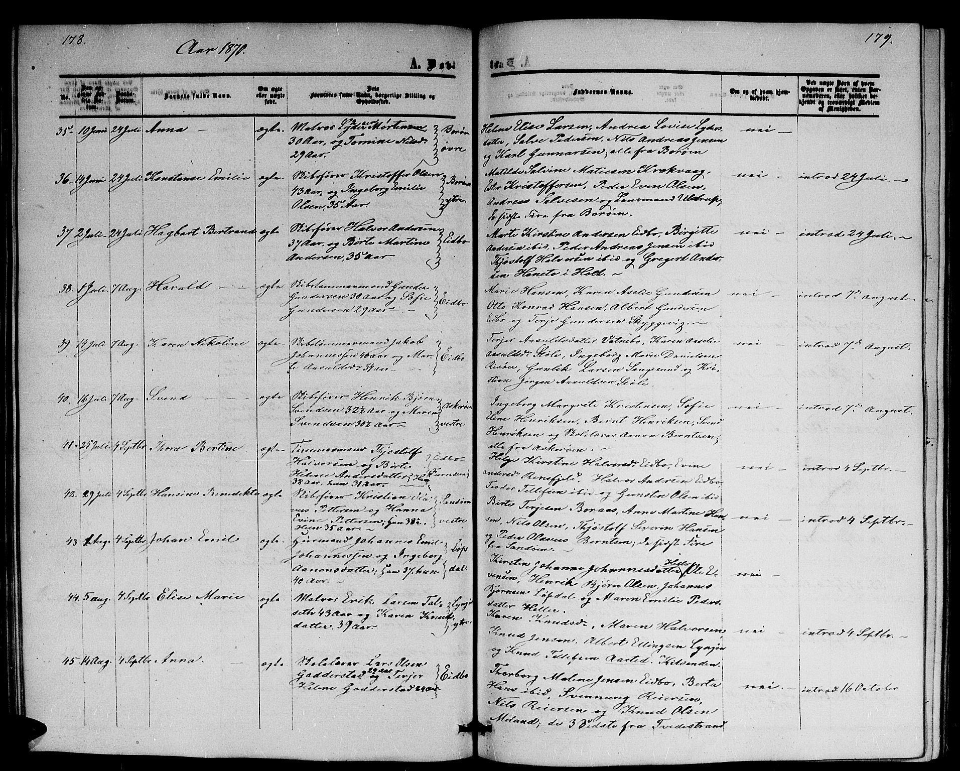 Dypvåg sokneprestkontor, SAK/1111-0007/F/Fb/Fba/L0011: Parish register (copy) no. B 11, 1857-1872, p. 178-179