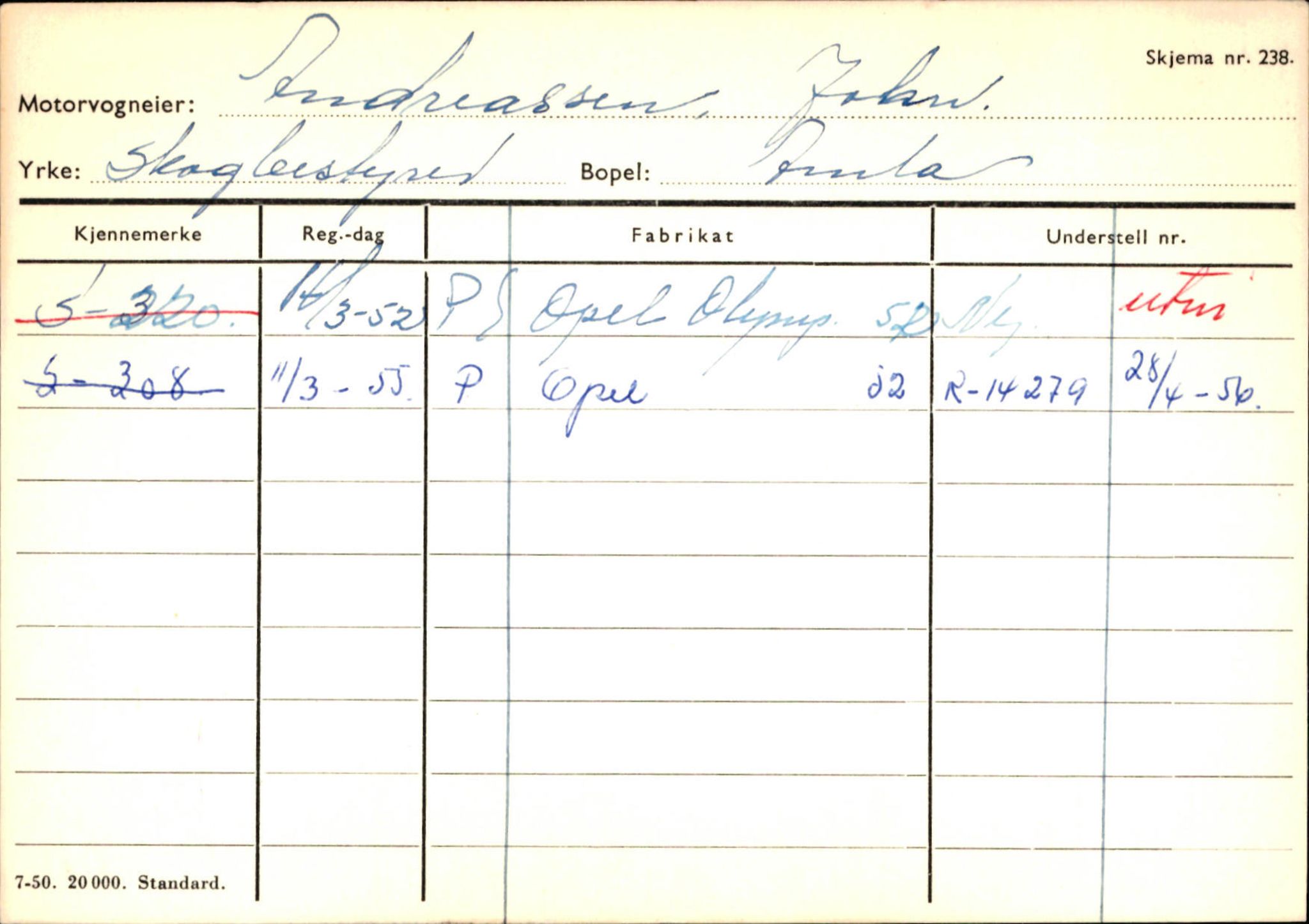 Statens vegvesen, Sogn og Fjordane vegkontor, SAB/A-5301/4/F/L0124: Eigarregister Sogndal A-U, 1945-1975, p. 24