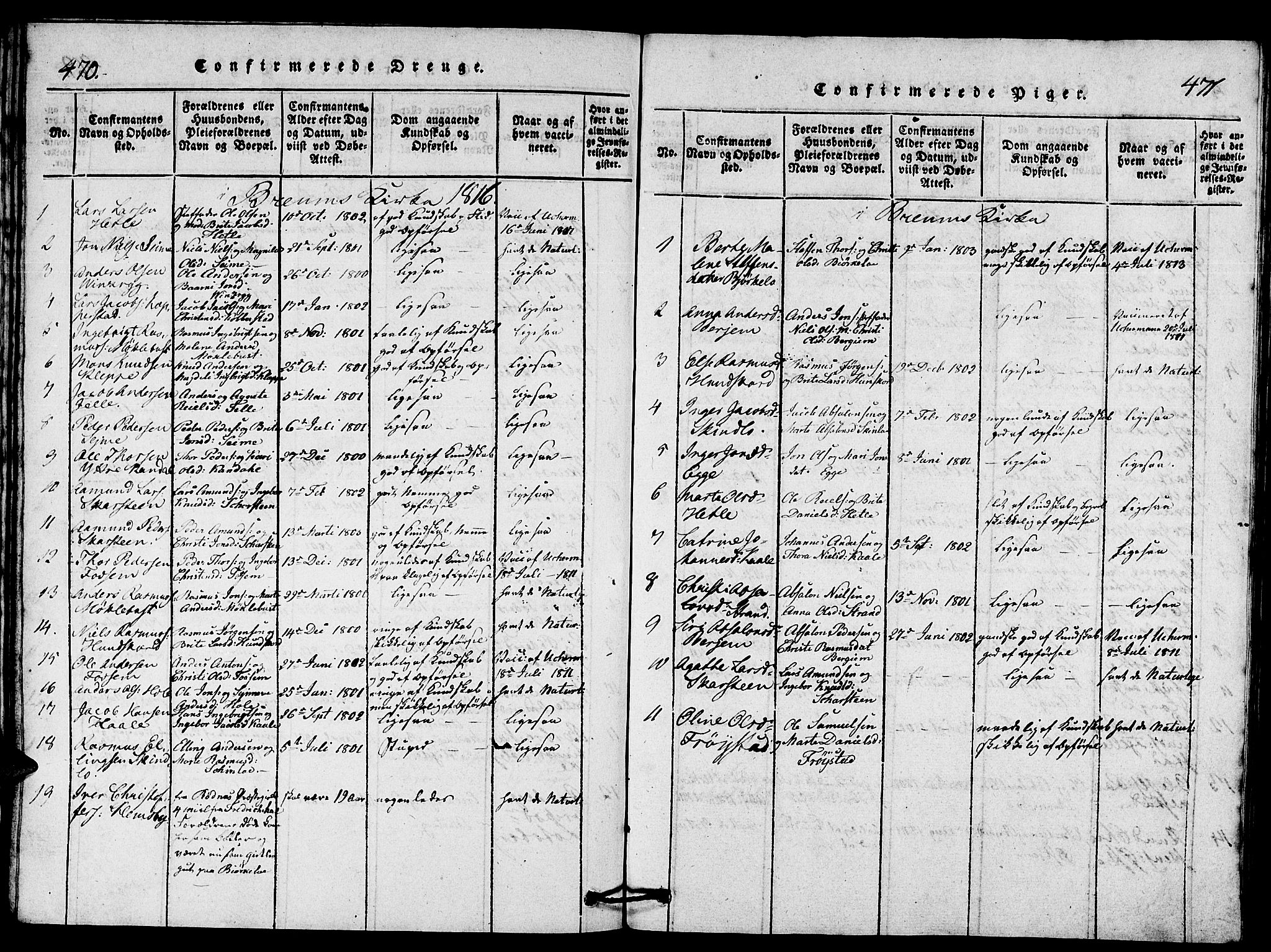 Gloppen sokneprestembete, SAB/A-80101/H/Hab/Haba/L0001: Parish register (copy) no. A 1, 1816-1827, p. 470-471