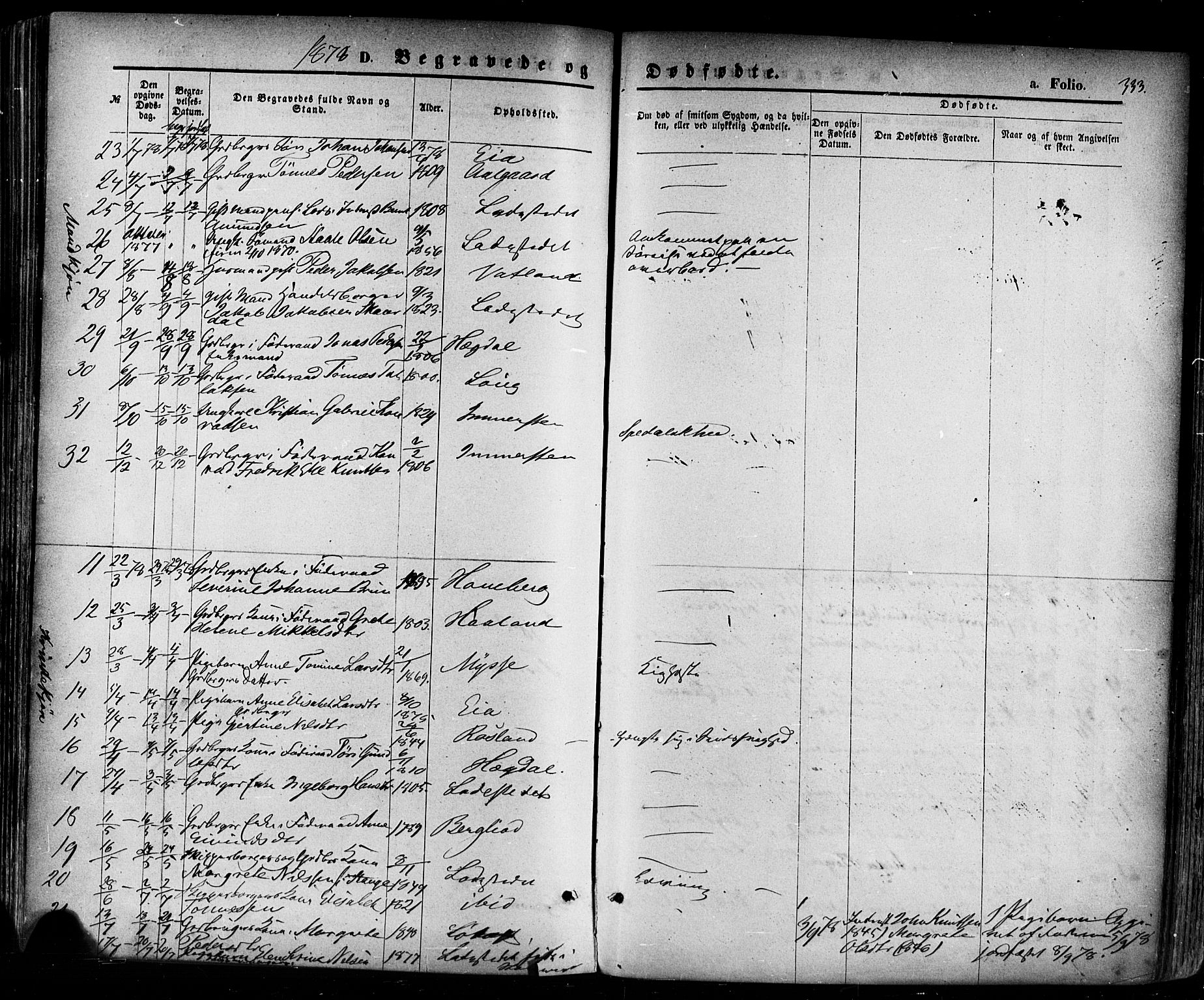 Sokndal sokneprestkontor, AV/SAST-A-101808: Parish register (official) no. A 10, 1874-1886, p. 333