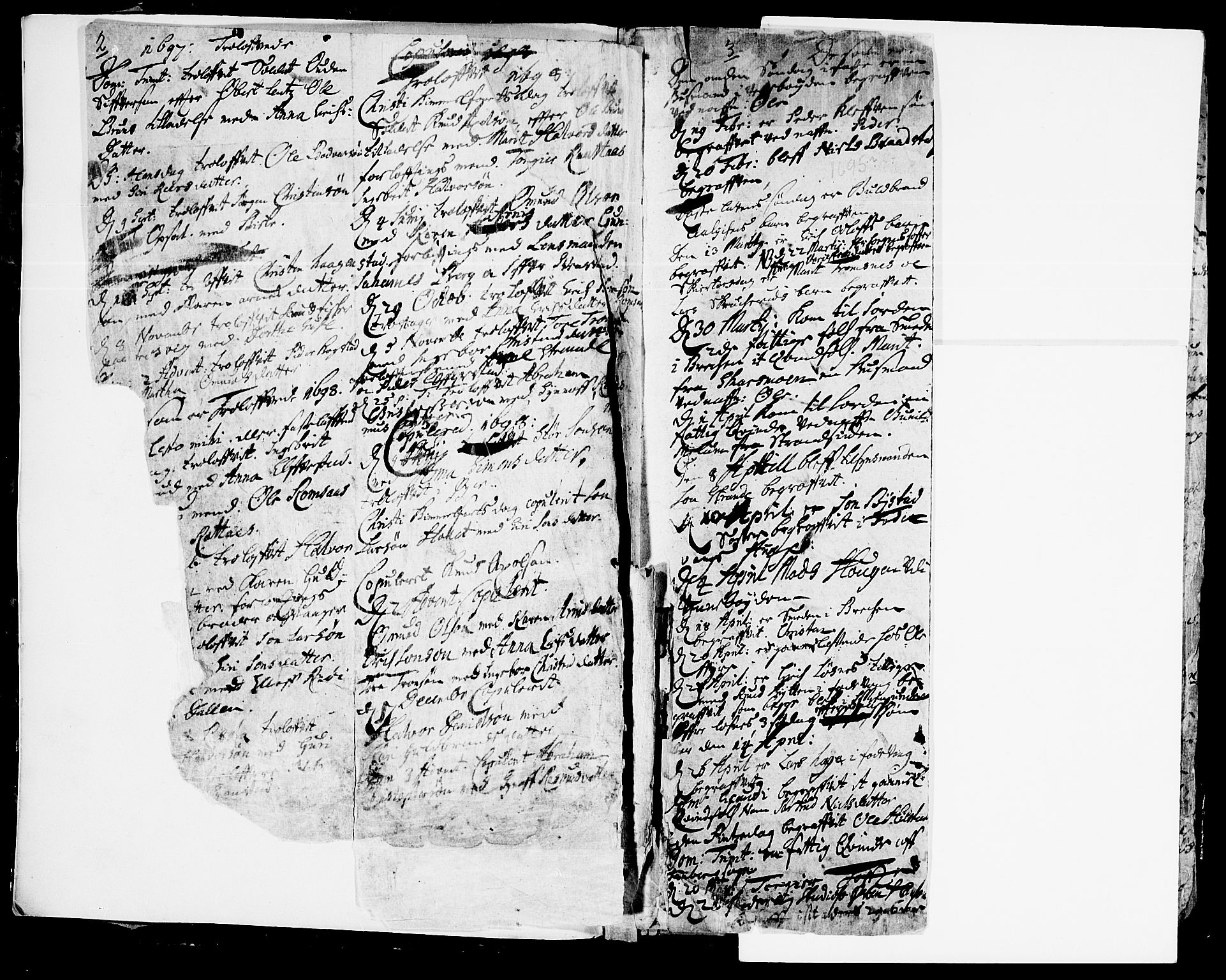 Ringebu prestekontor, AV/SAH-PREST-082/H/Ha/Haa/L0001: Parish register (official) no. 1, 1696-1733, p. 2-3