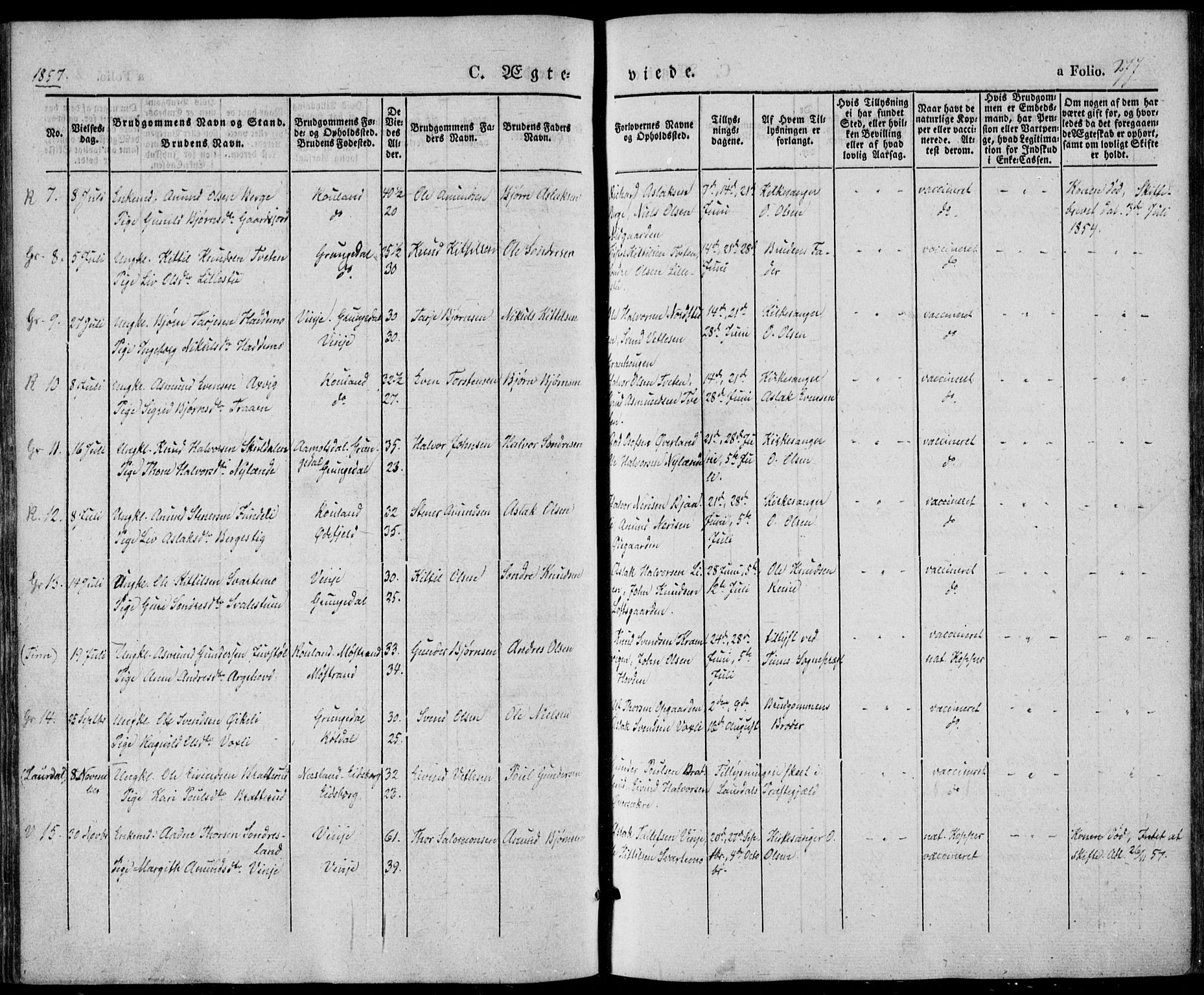 Vinje kirkebøker, SAKO/A-312/F/Fa/L0004: Parish register (official) no. I 4, 1843-1869, p. 277