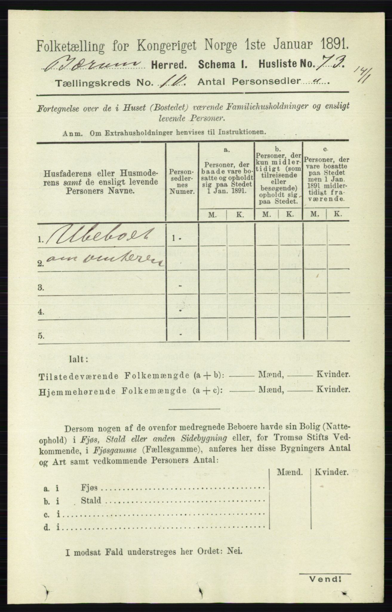 RA, 1891 census for 0219 Bærum, 1891, p. 6357