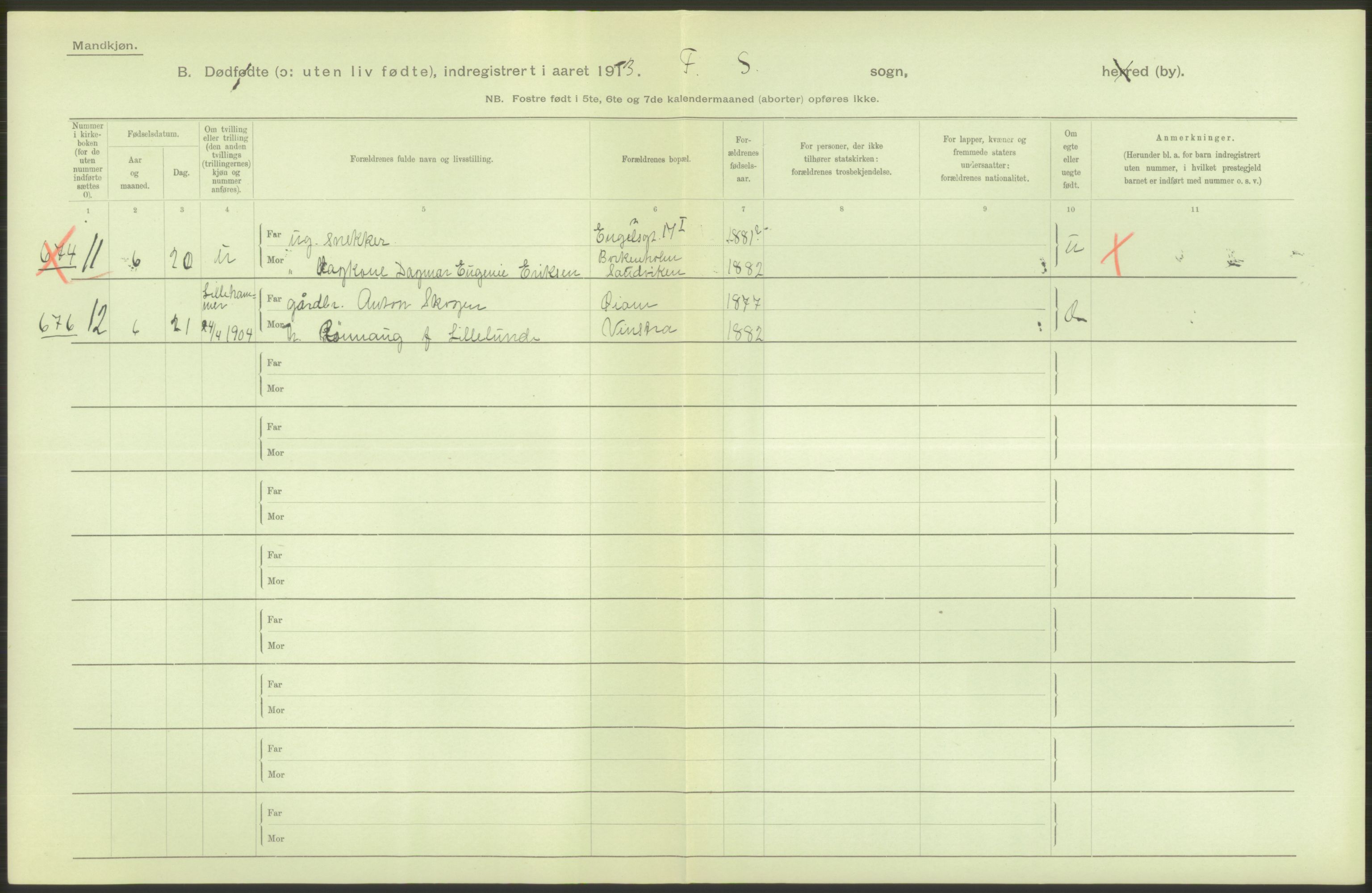 Statistisk sentralbyrå, Sosiodemografiske emner, Befolkning, AV/RA-S-2228/D/Df/Dfb/Dfbc/L0010: Kristiania: Døde, dødfødte., 1913, p. 18