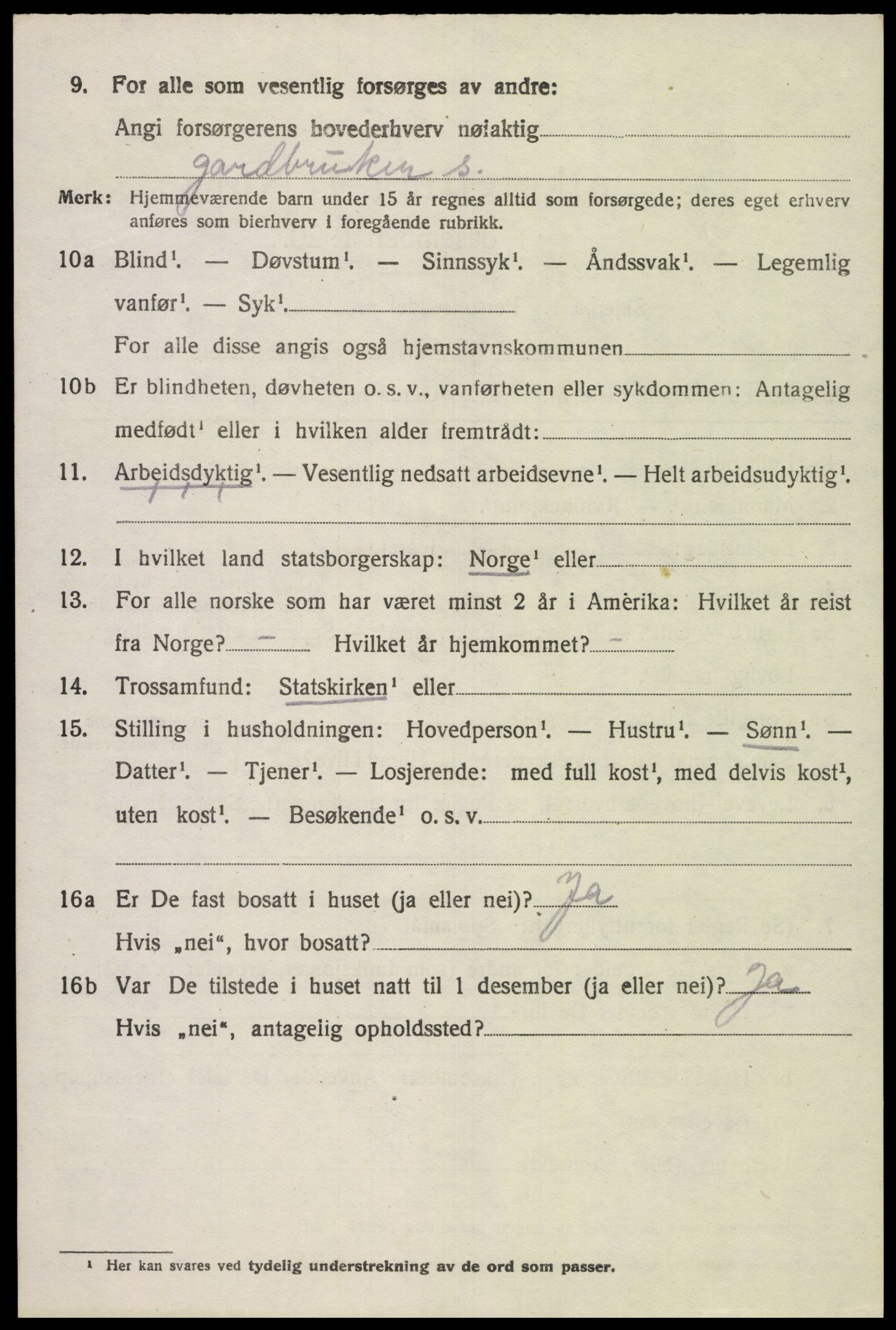 SAK, 1920 census for Lista, 1920, p. 13772