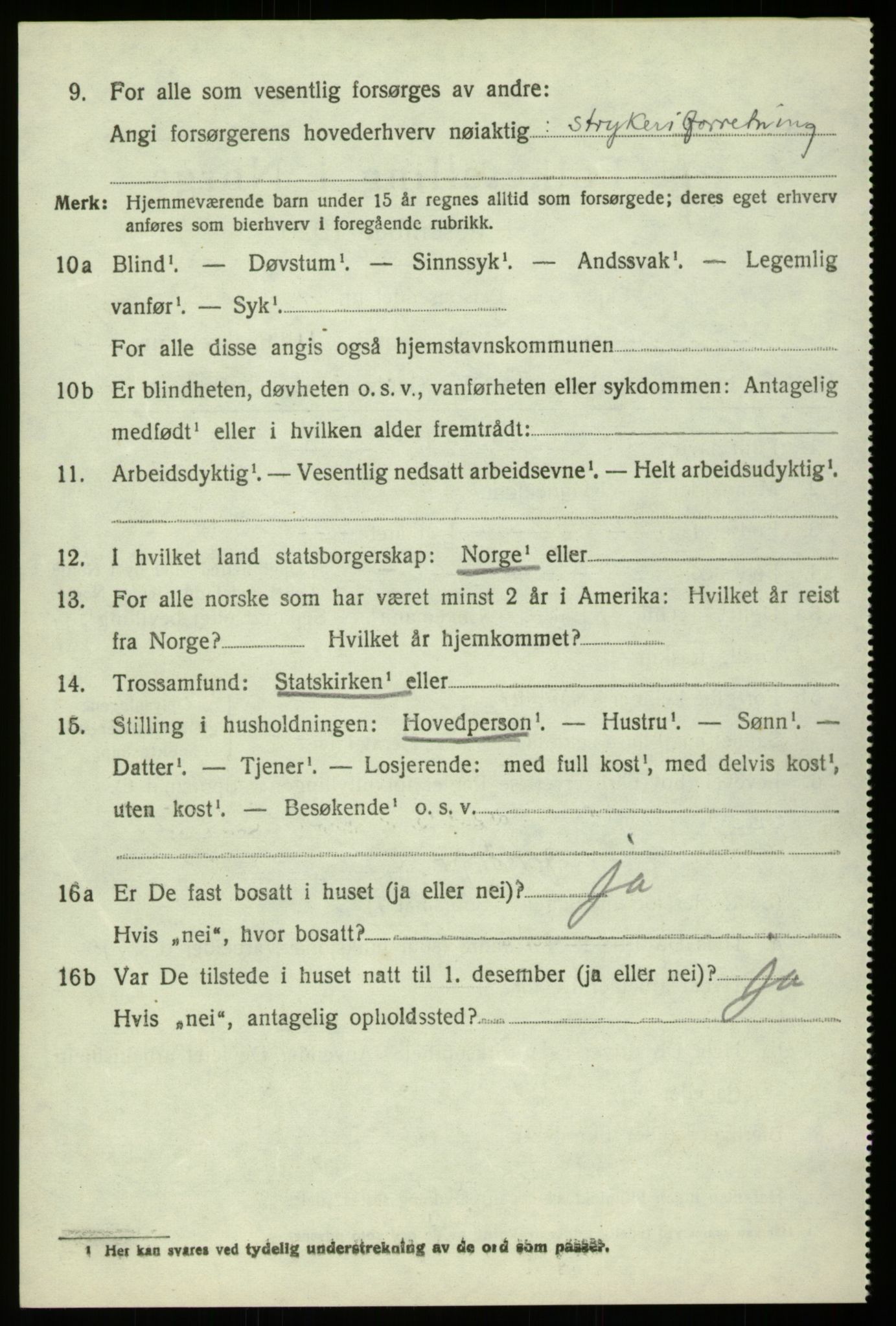 SAB, 1920 census for Hosanger, 1920, p. 2968