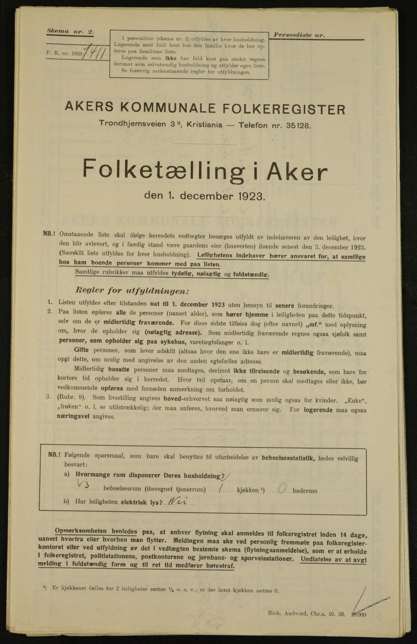 , Municipal Census 1923 for Aker, 1923, p. 31278