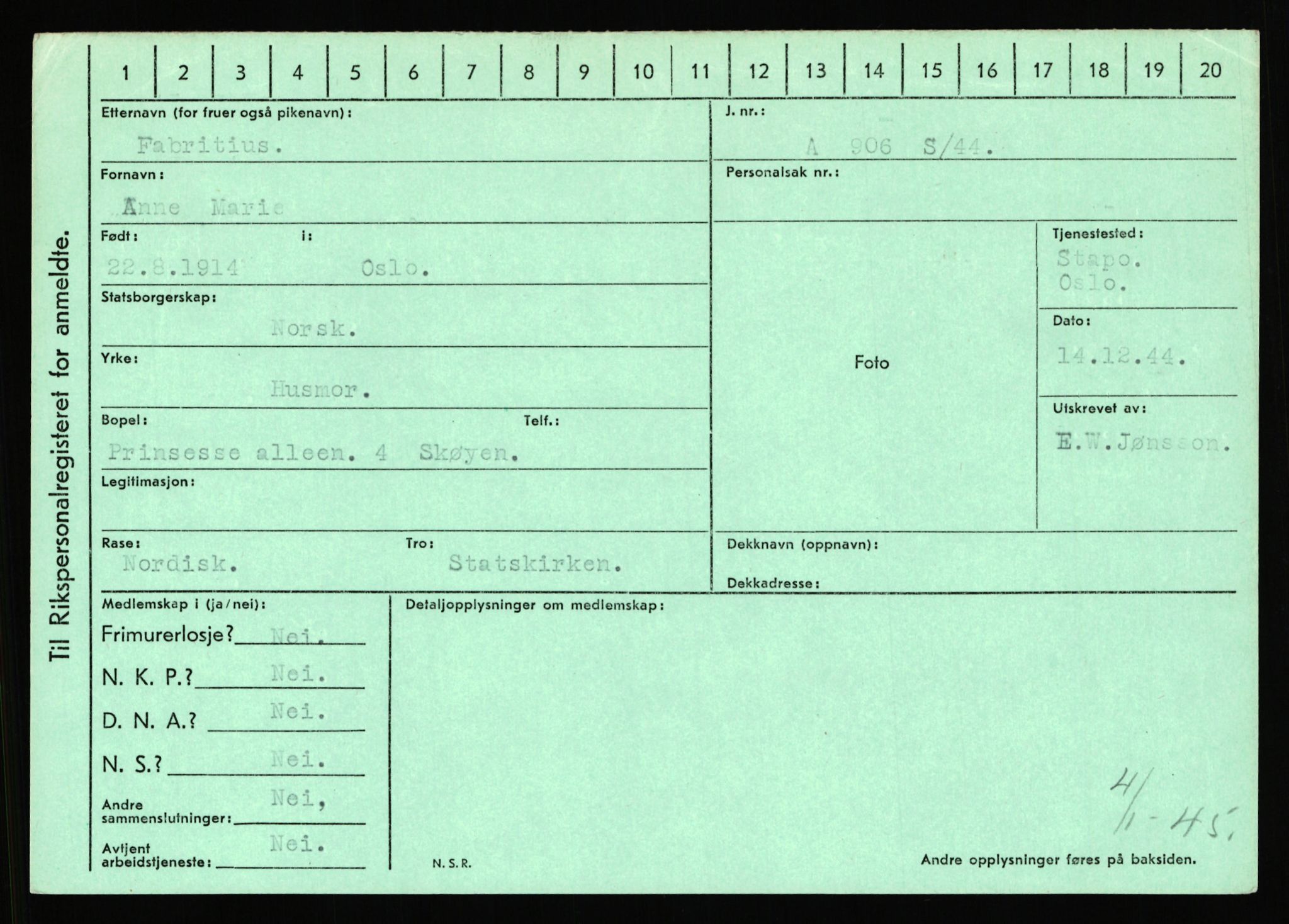 Statspolitiet - Hovedkontoret / Osloavdelingen, AV/RA-S-1329/C/Ca/L0004: Eid - funn av gjenstander	, 1943-1945, p. 2491