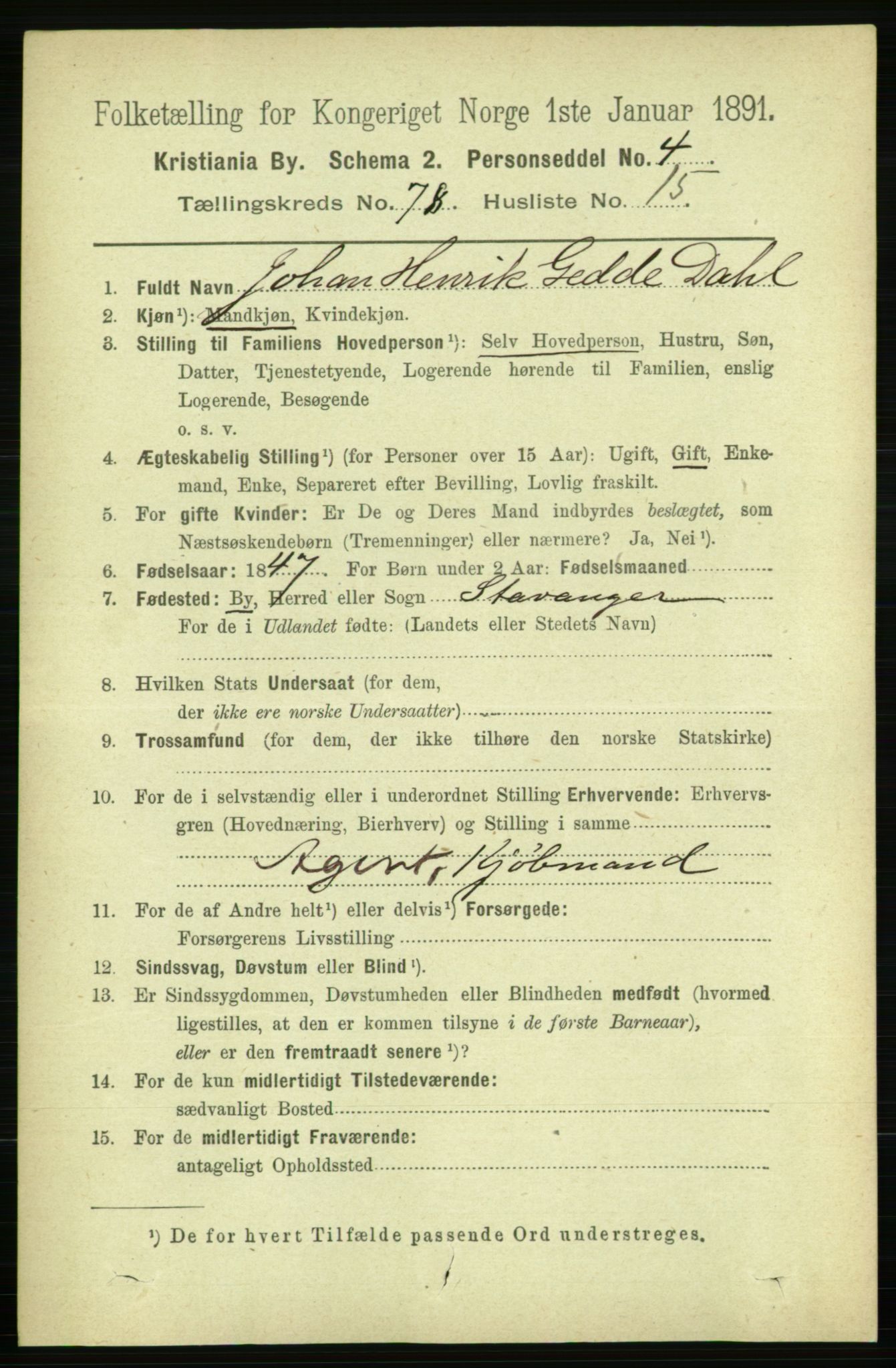 RA, 1891 census for 0301 Kristiania, 1891, p. 41062