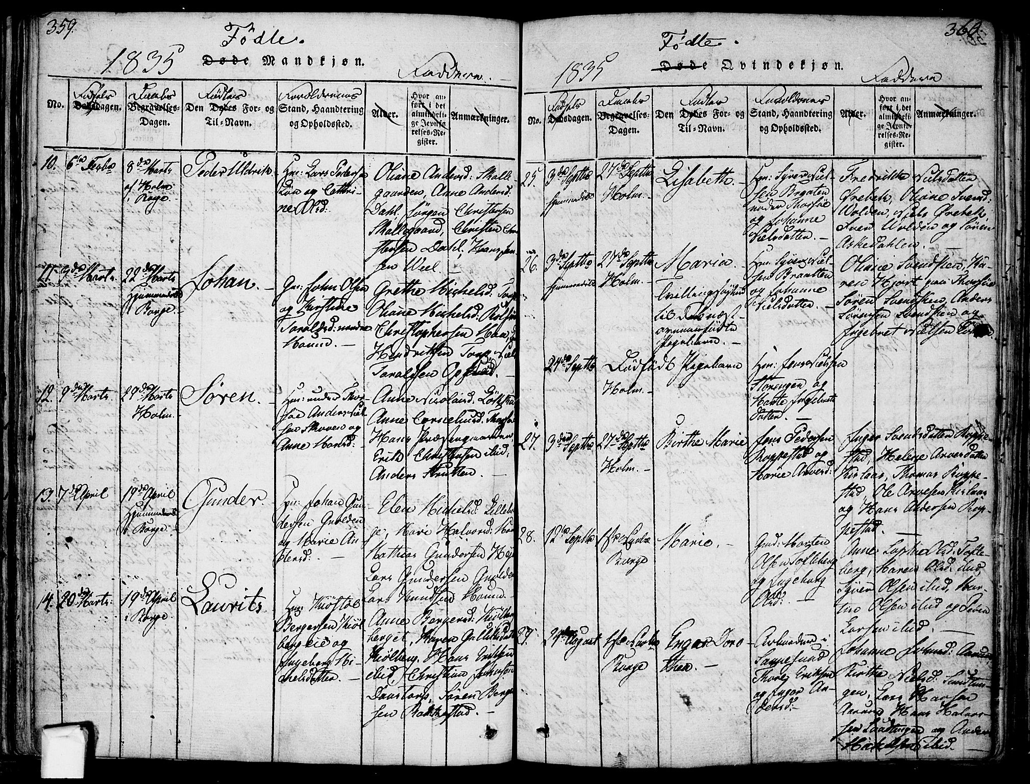 Borge prestekontor Kirkebøker, AV/SAO-A-10903/F/Fa/L0003: Parish register (official) no. I 3, 1815-1836, p. 359-360