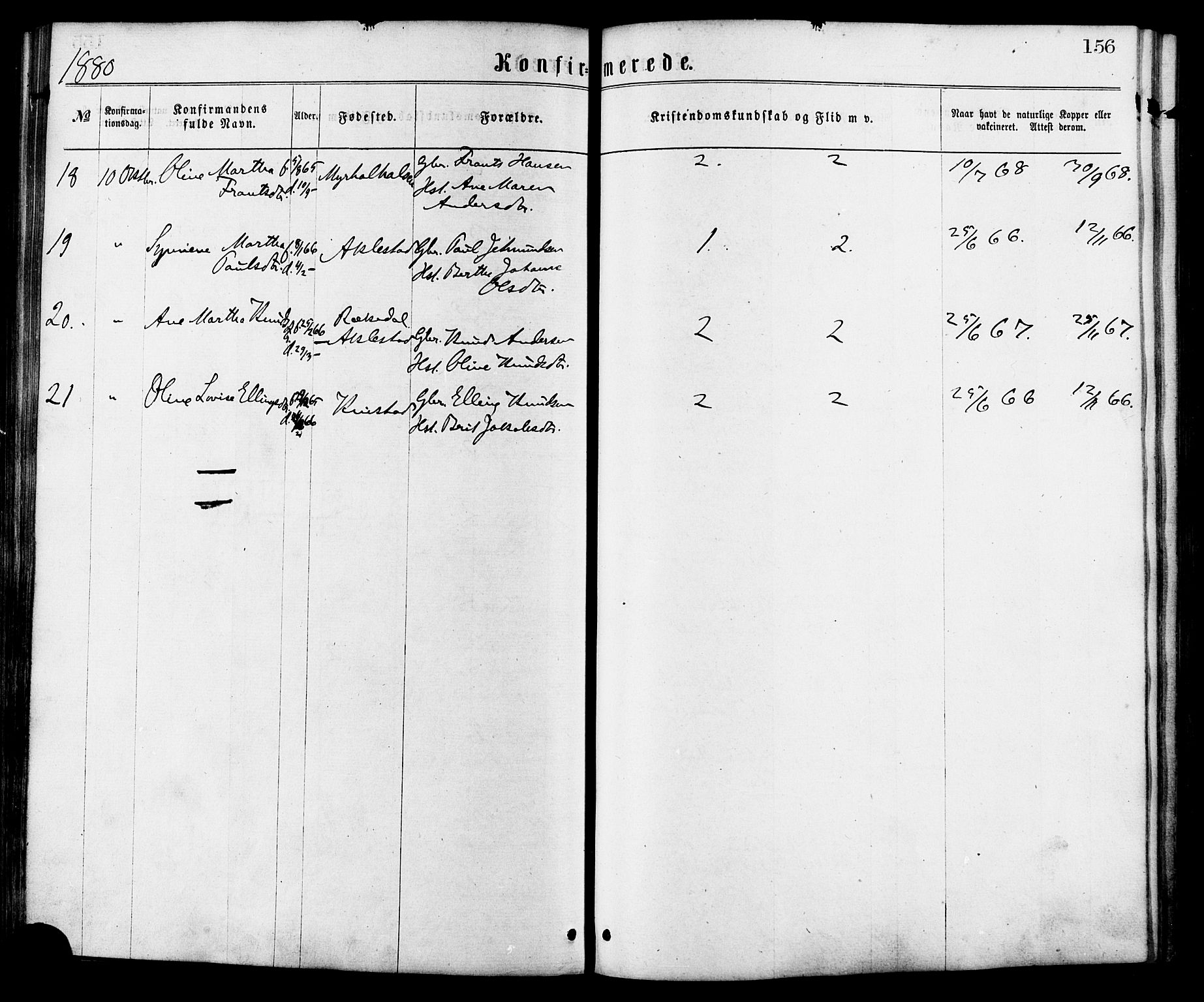 Ministerialprotokoller, klokkerbøker og fødselsregistre - Møre og Romsdal, AV/SAT-A-1454/515/L0210: Parish register (official) no. 515A06, 1868-1885, p. 156