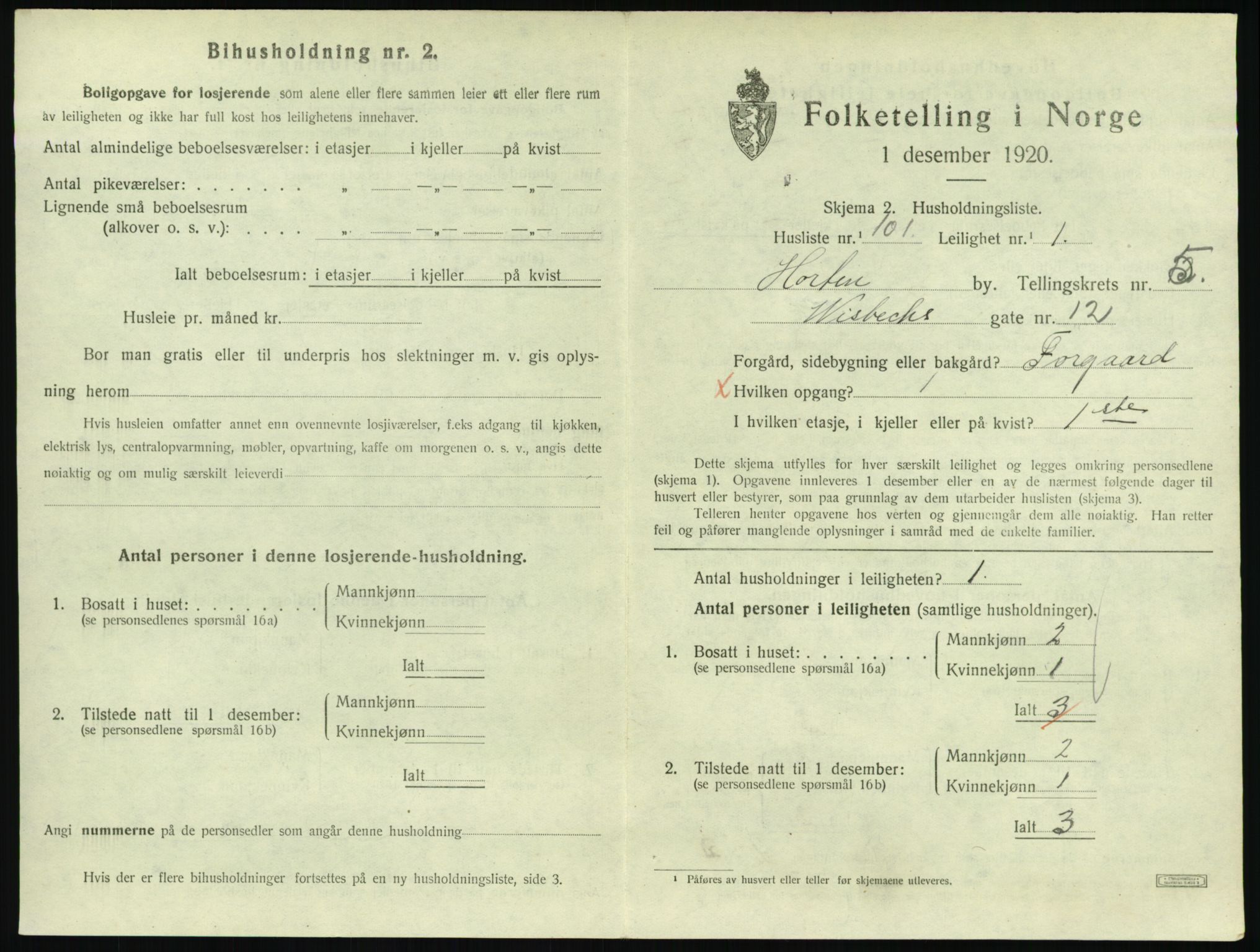 SAKO, 1920 census for Horten, 1920, p. 6027