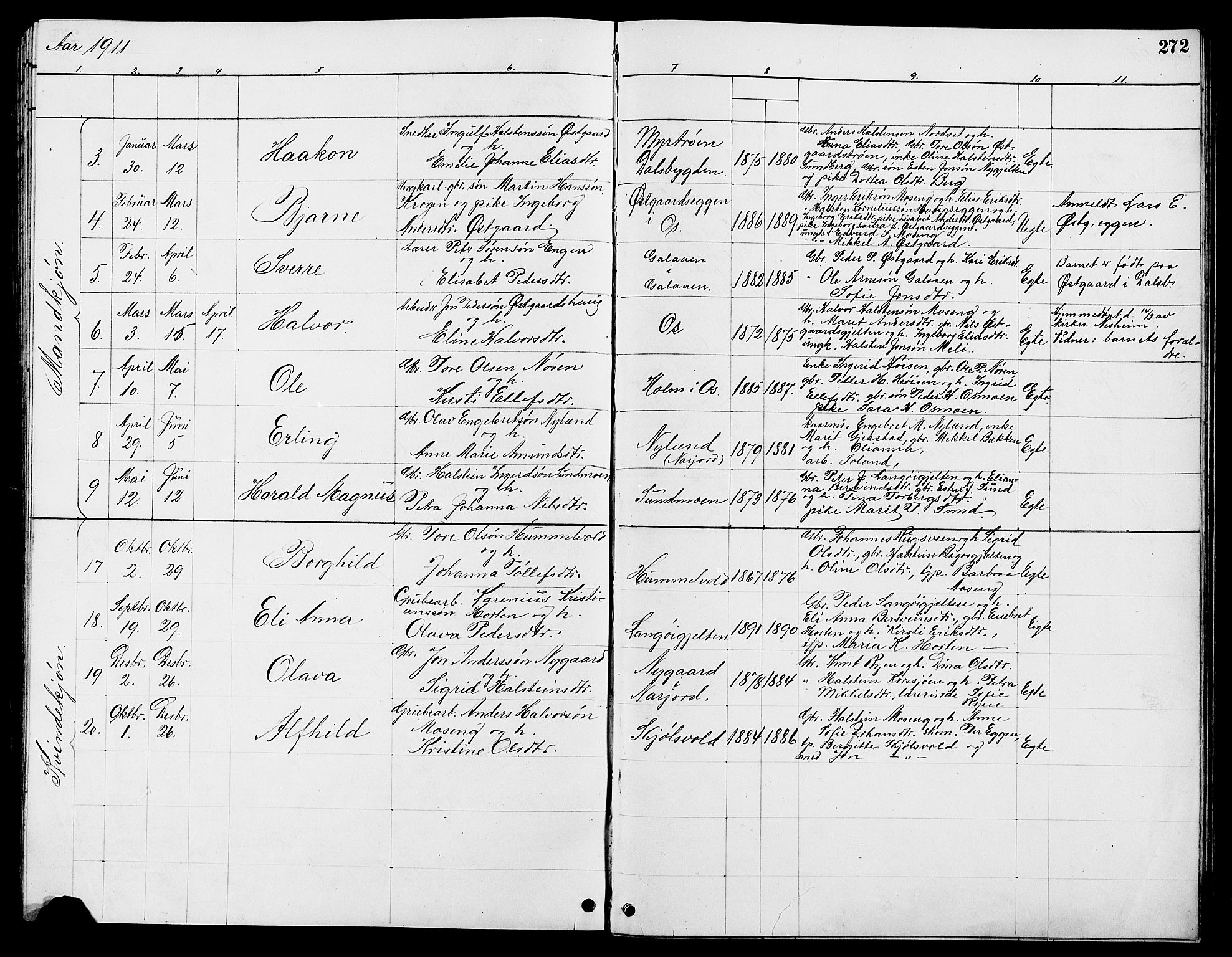 Tolga prestekontor, AV/SAH-PREST-062/L/L0008: Parish register (copy) no. 8, 1887-1912, p. 272