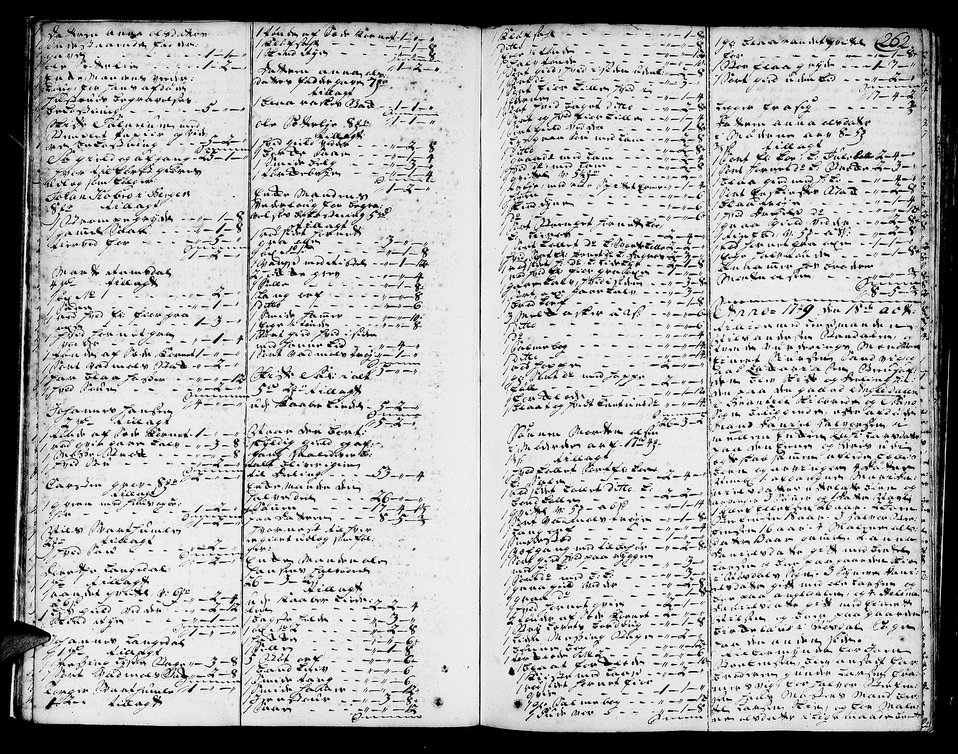 Sunnfjord tingrett, AV/SAB-A-3201/1/H/Ha/Hab/L0005b: Skifteprotokioll, folio 252-478, 1749-1752, p. 261b-262a