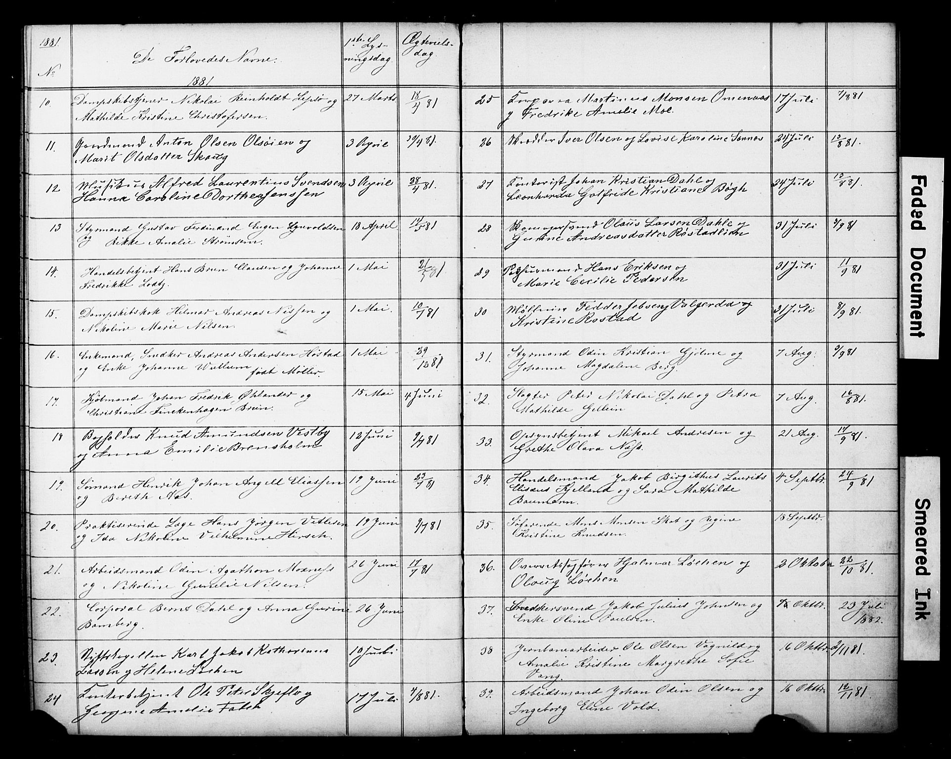 Ministerialprotokoller, klokkerbøker og fødselsregistre - Sør-Trøndelag, AV/SAT-A-1456/601/L0059: Banns register no. 601A27, 1870-1911