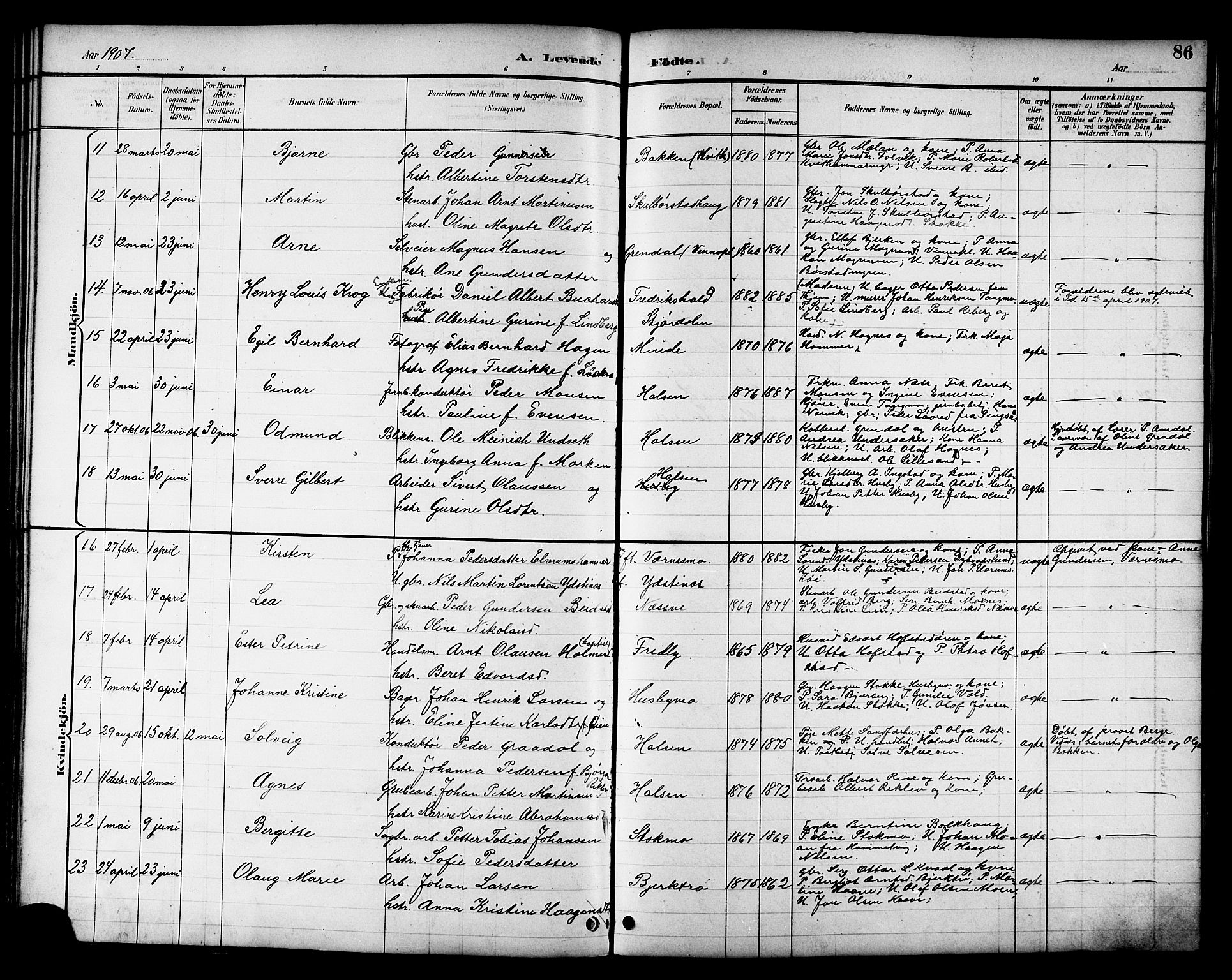 Ministerialprotokoller, klokkerbøker og fødselsregistre - Nord-Trøndelag, AV/SAT-A-1458/709/L0087: Parish register (copy) no. 709C01, 1892-1913, p. 86